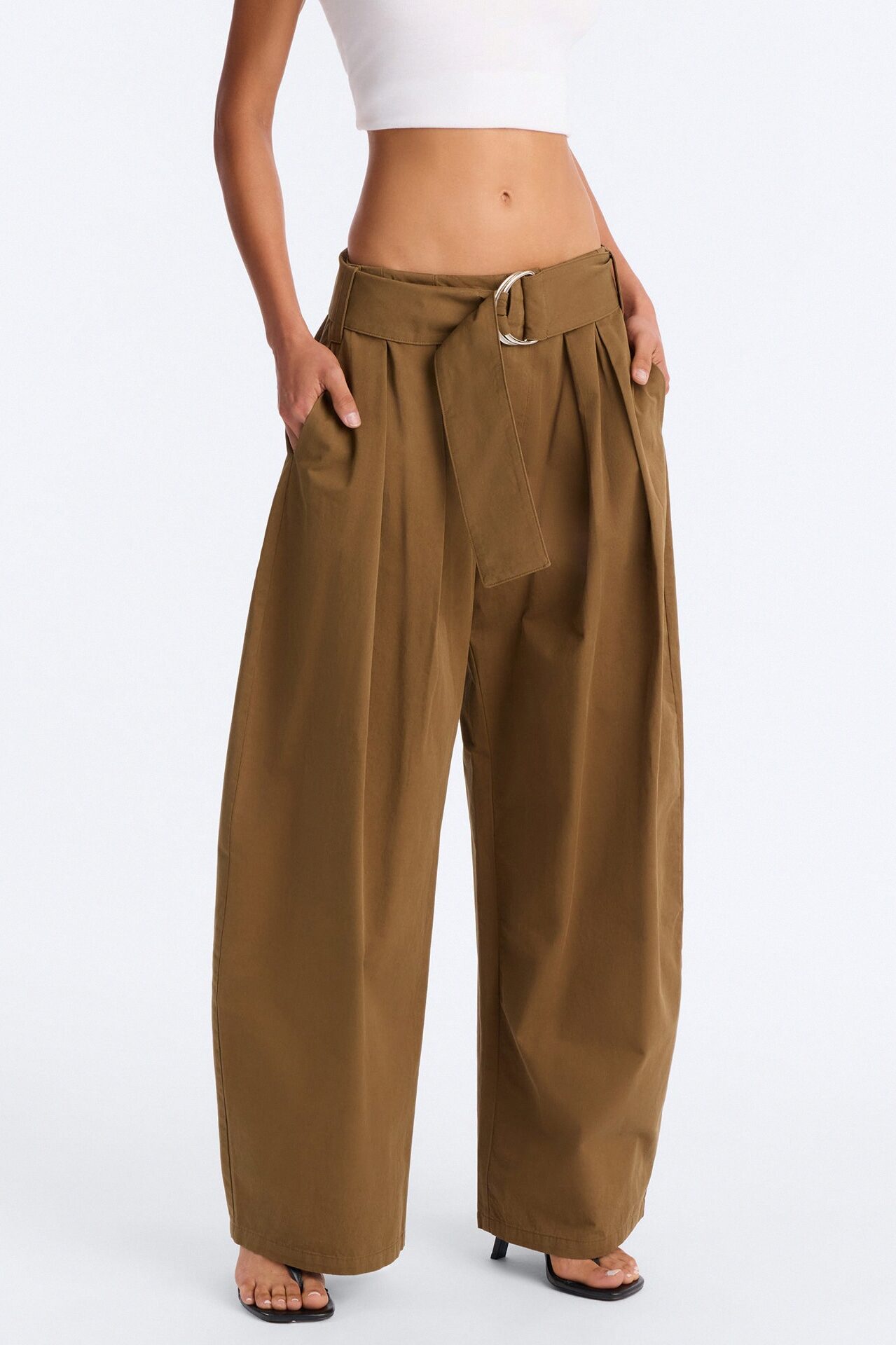 Santee Barrel Belted Pant - Olive