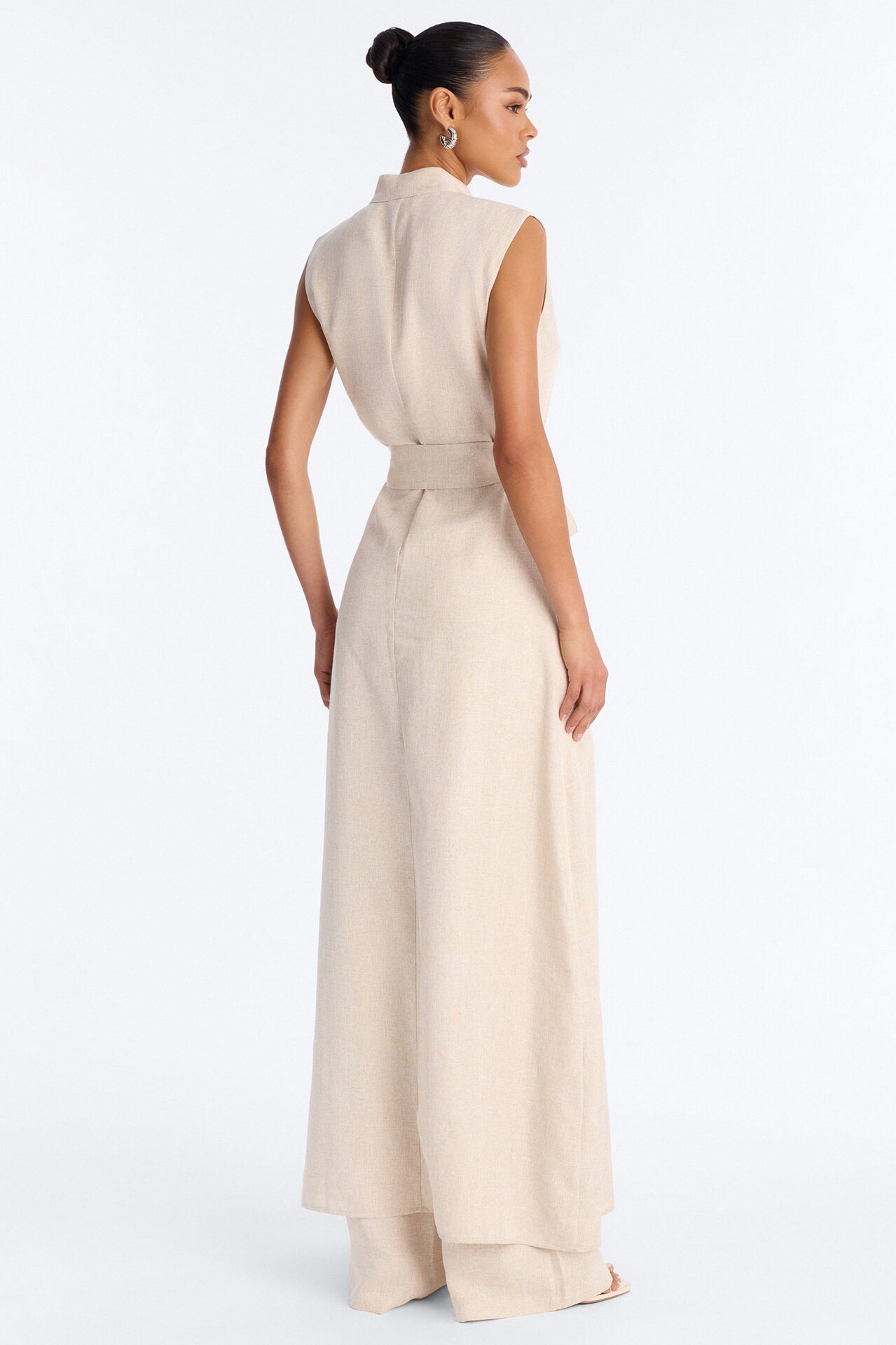 Marissa Vest Linen Pant Set - Cream