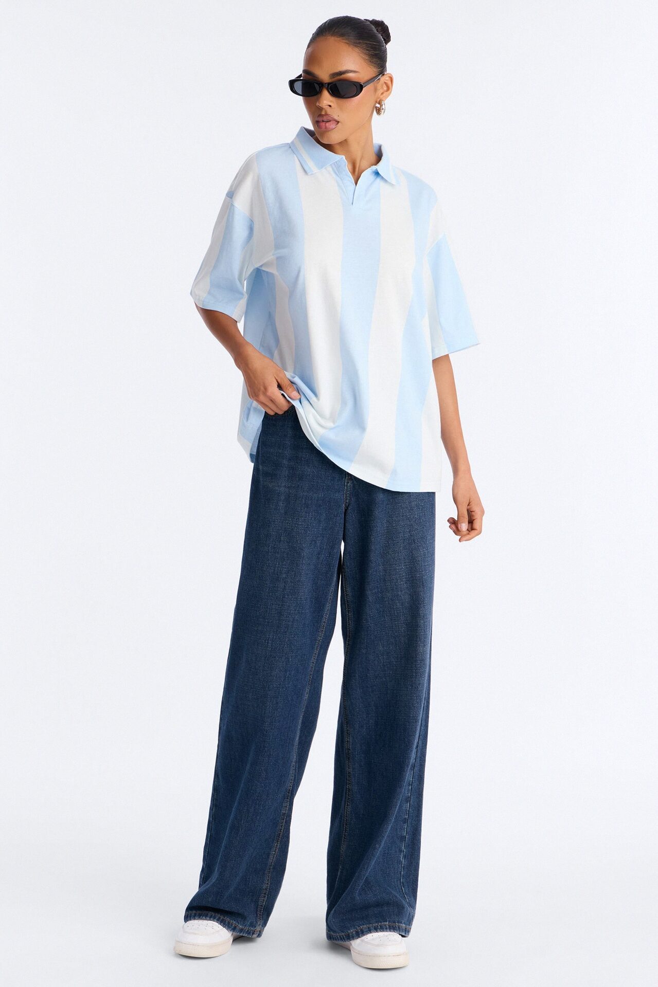 Varsity Crush Striped Short Sleeve Top - Blue/combo
