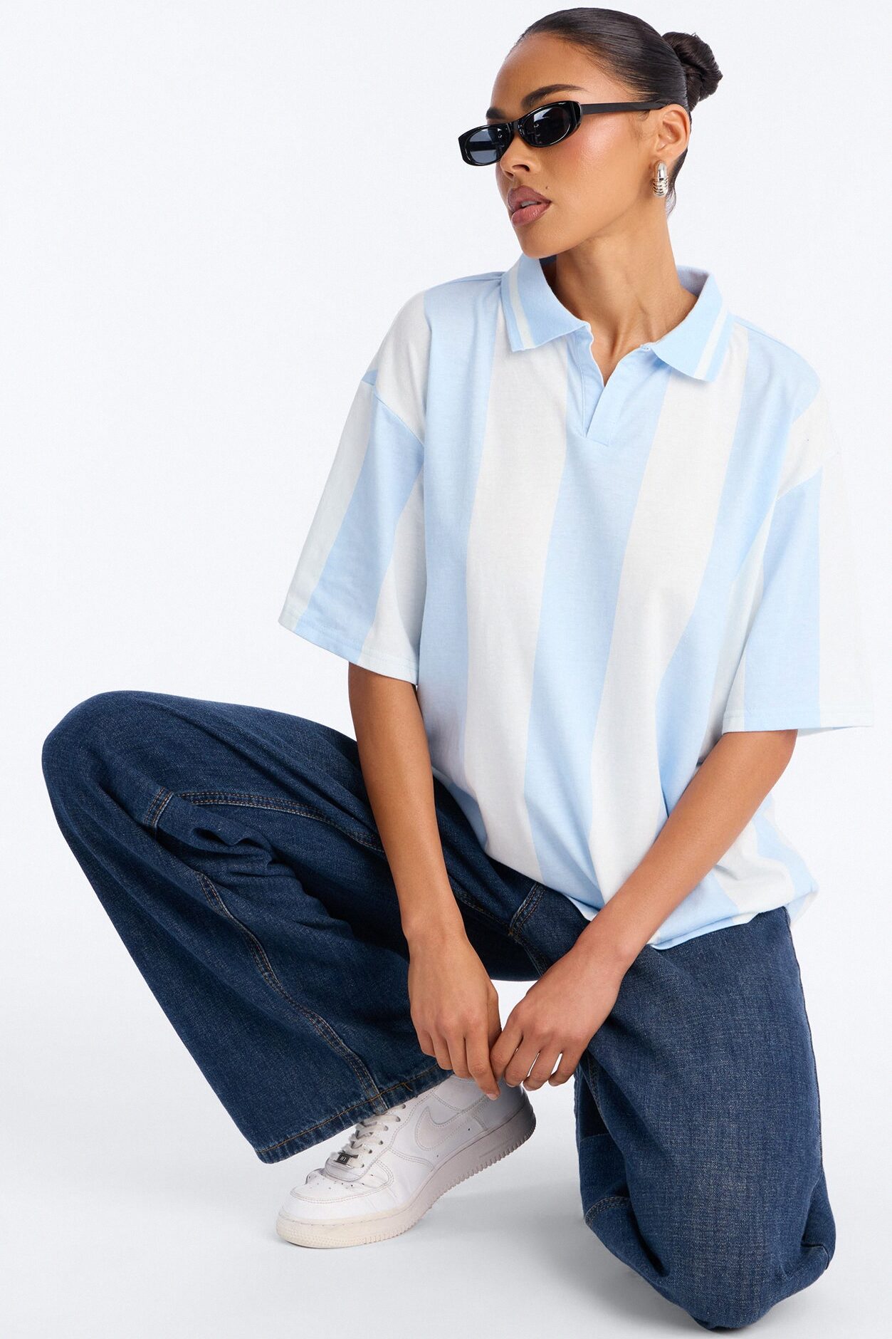 Varsity Crush Striped Short Sleeve Top - Blue/combo