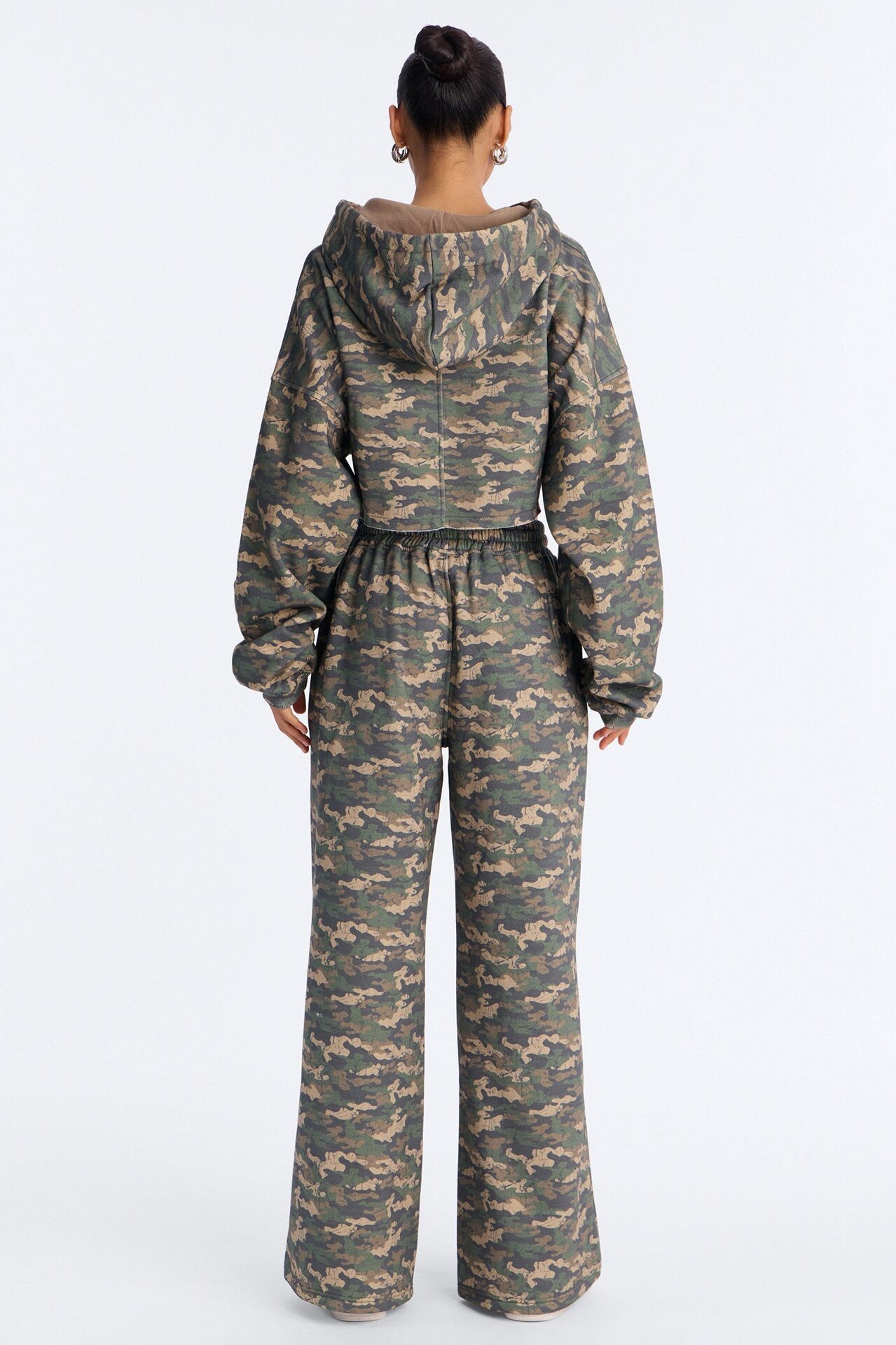 On The Go Camo Fleece Pant Set - Olive/combo