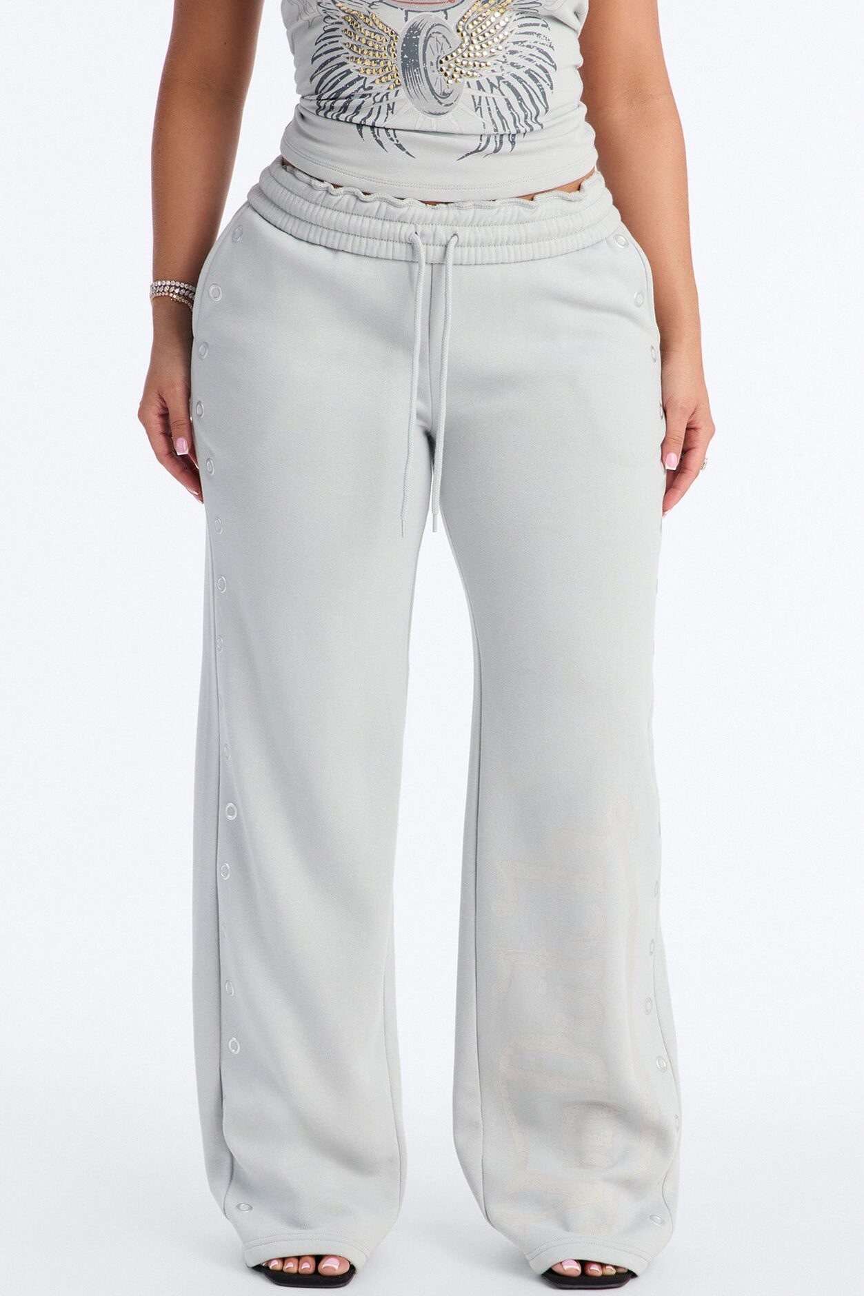 Von Dutch Rocker Wide Leg Pant - Grey