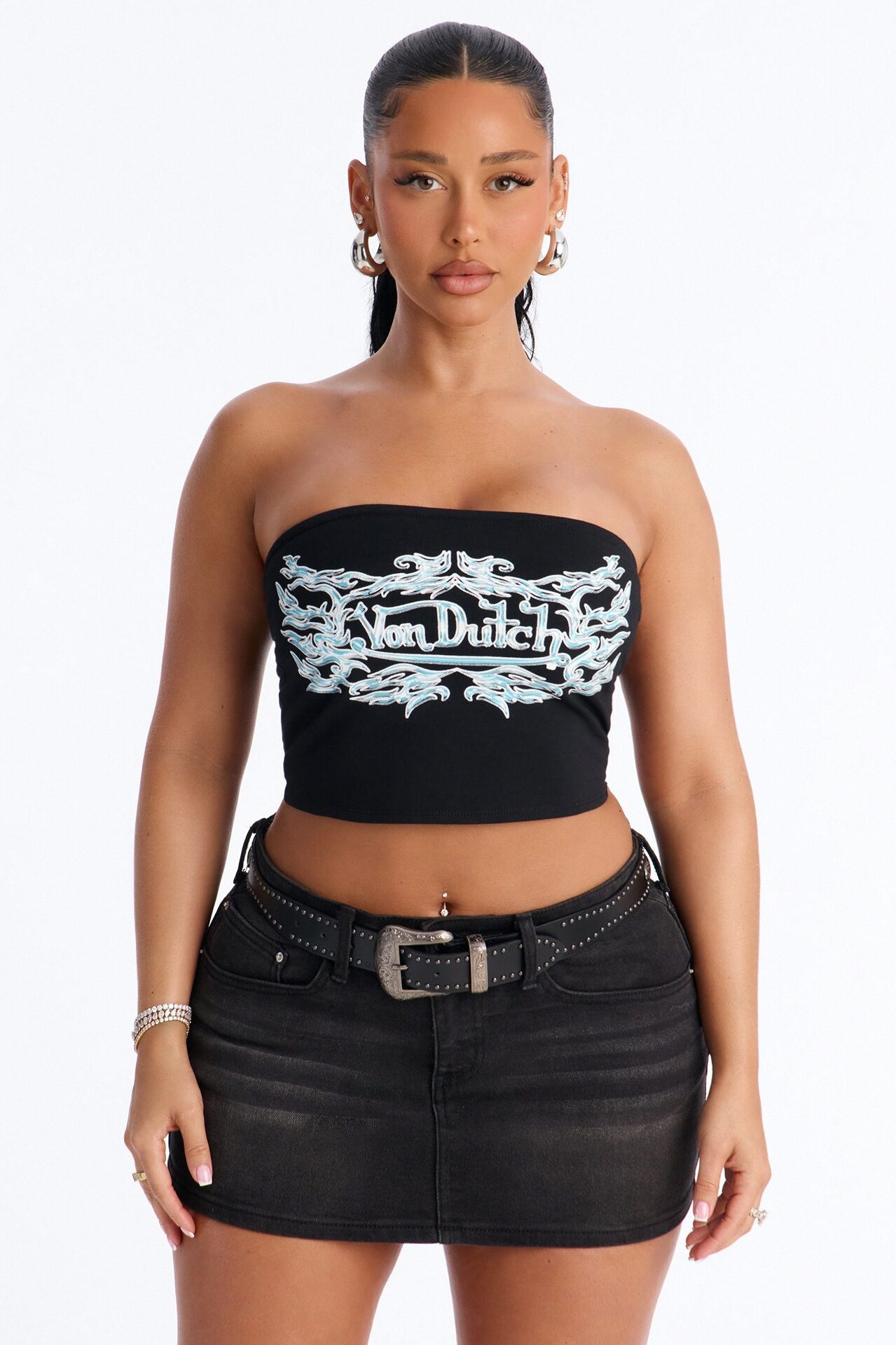 Von Dutch Rocker Tube Top - Black