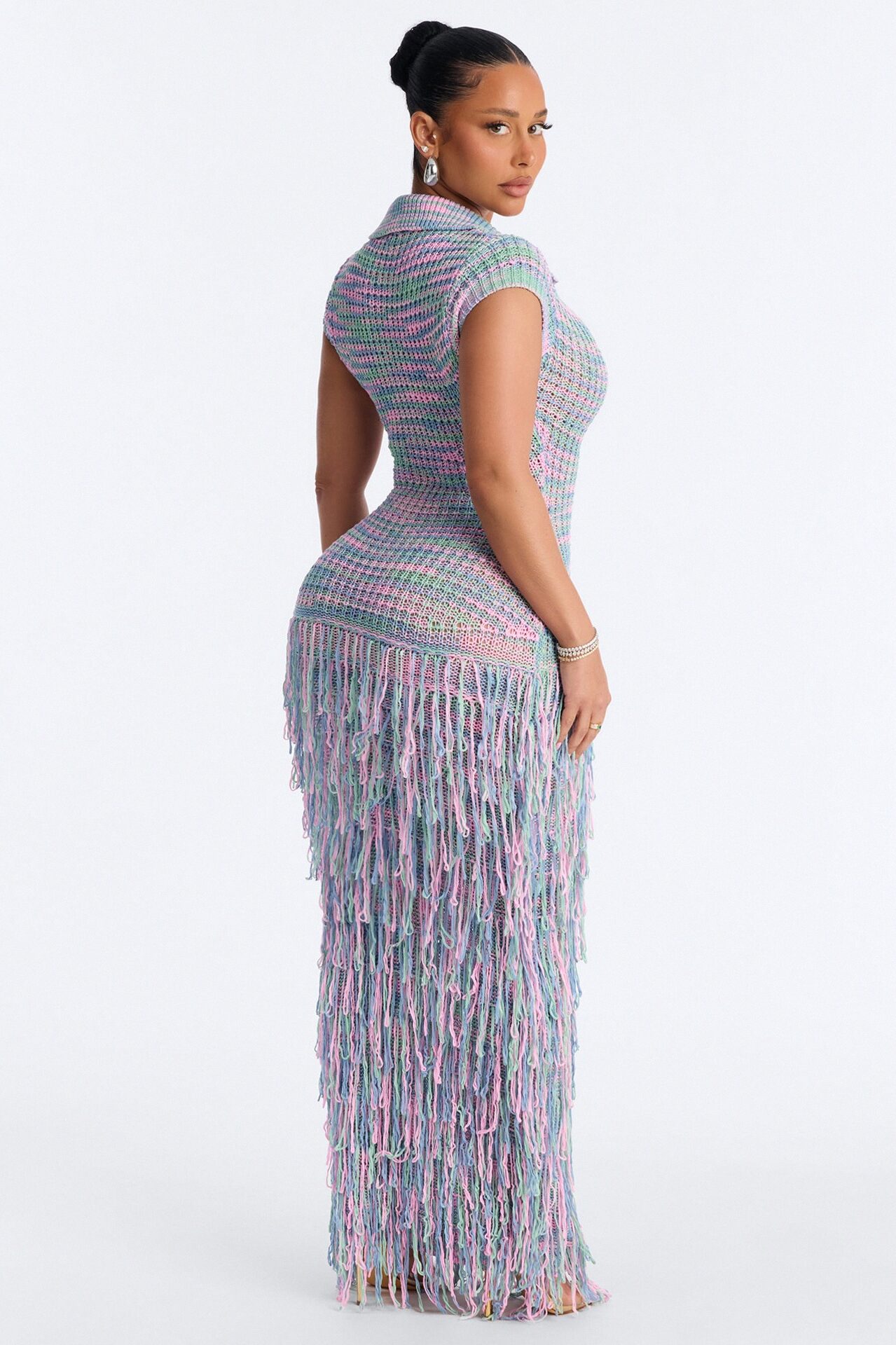Catalina Marled Crochet Maxi Dress - Sage/combo