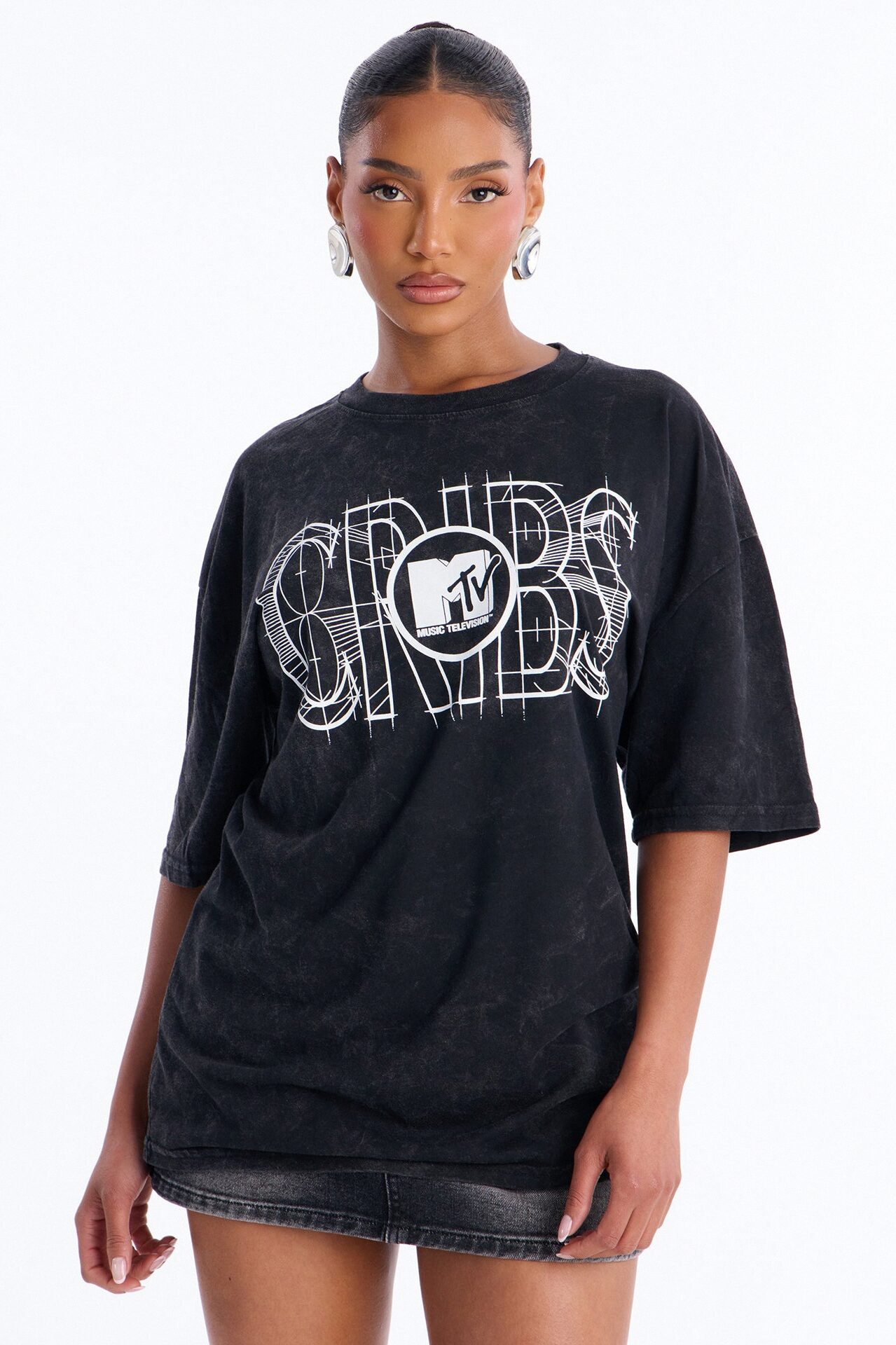 Cribs Oversized Washed Tee - Black Wash