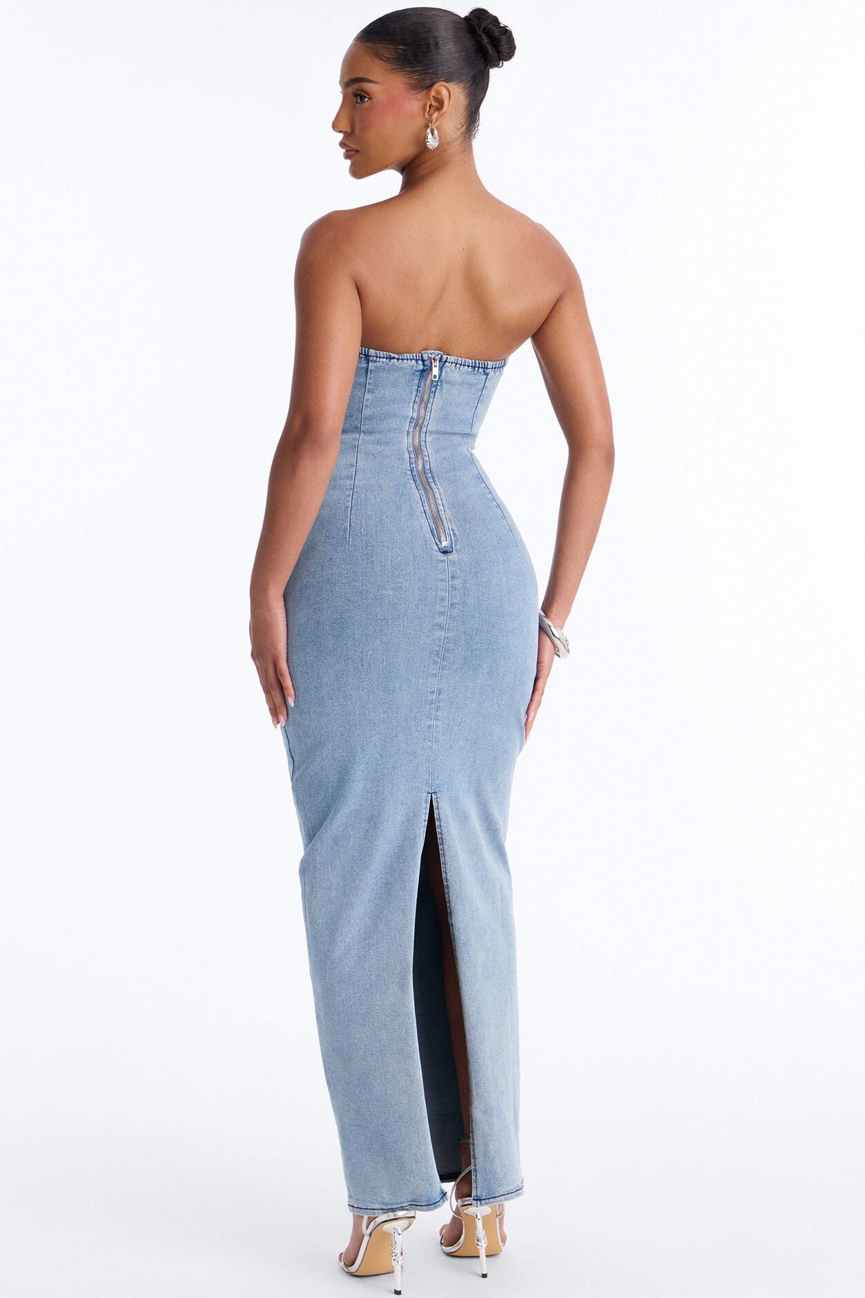 Y2K Muse Denim Maxi Dress - Denim