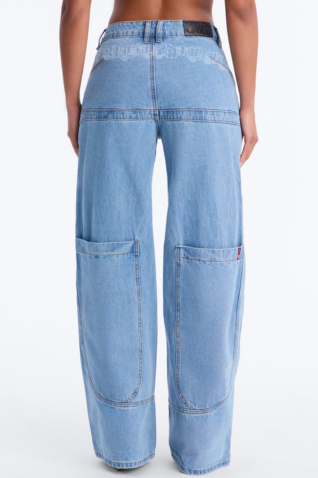 Southpole Printed Cargo Jeans - Light Wash