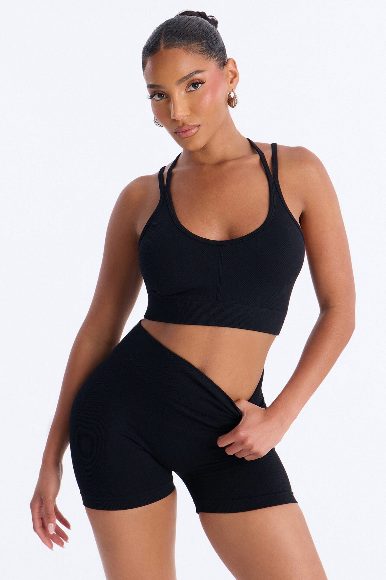 Tania Seamless Short Set - Black