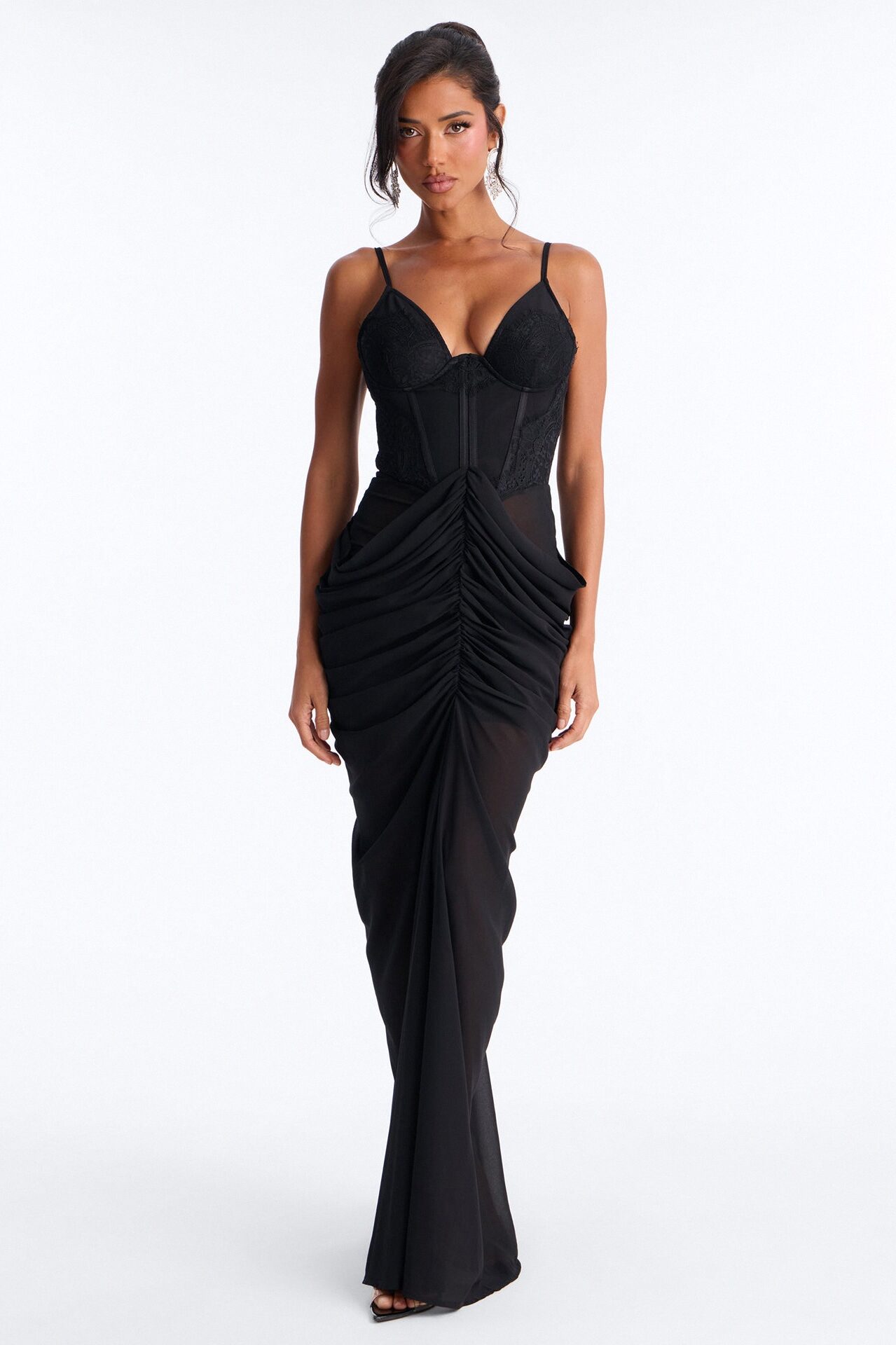 No Apologies Corset Maxi Dress - Black