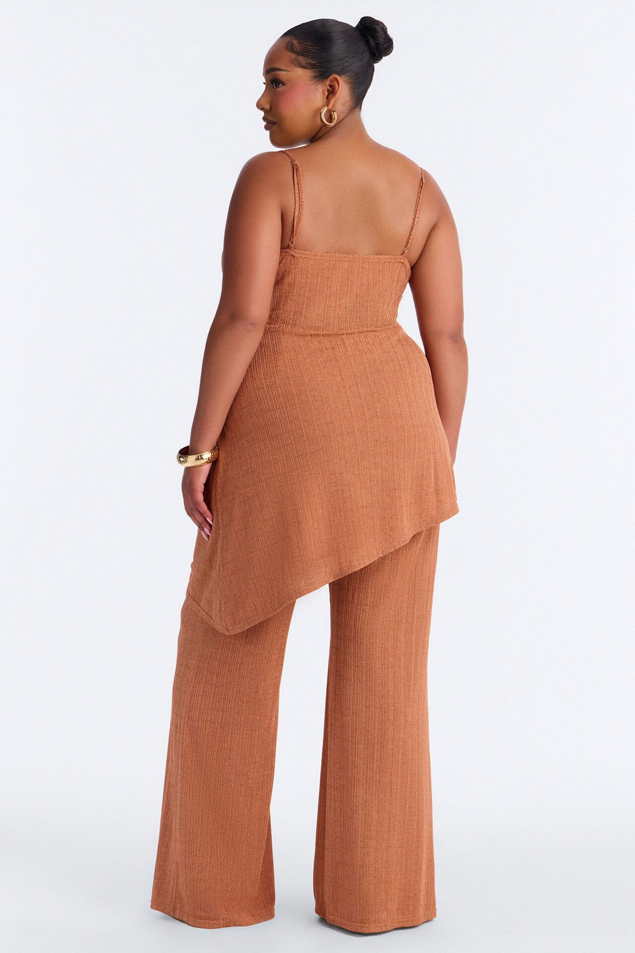 Fiona Draped Wide Leg Jumpsuit - Bronze