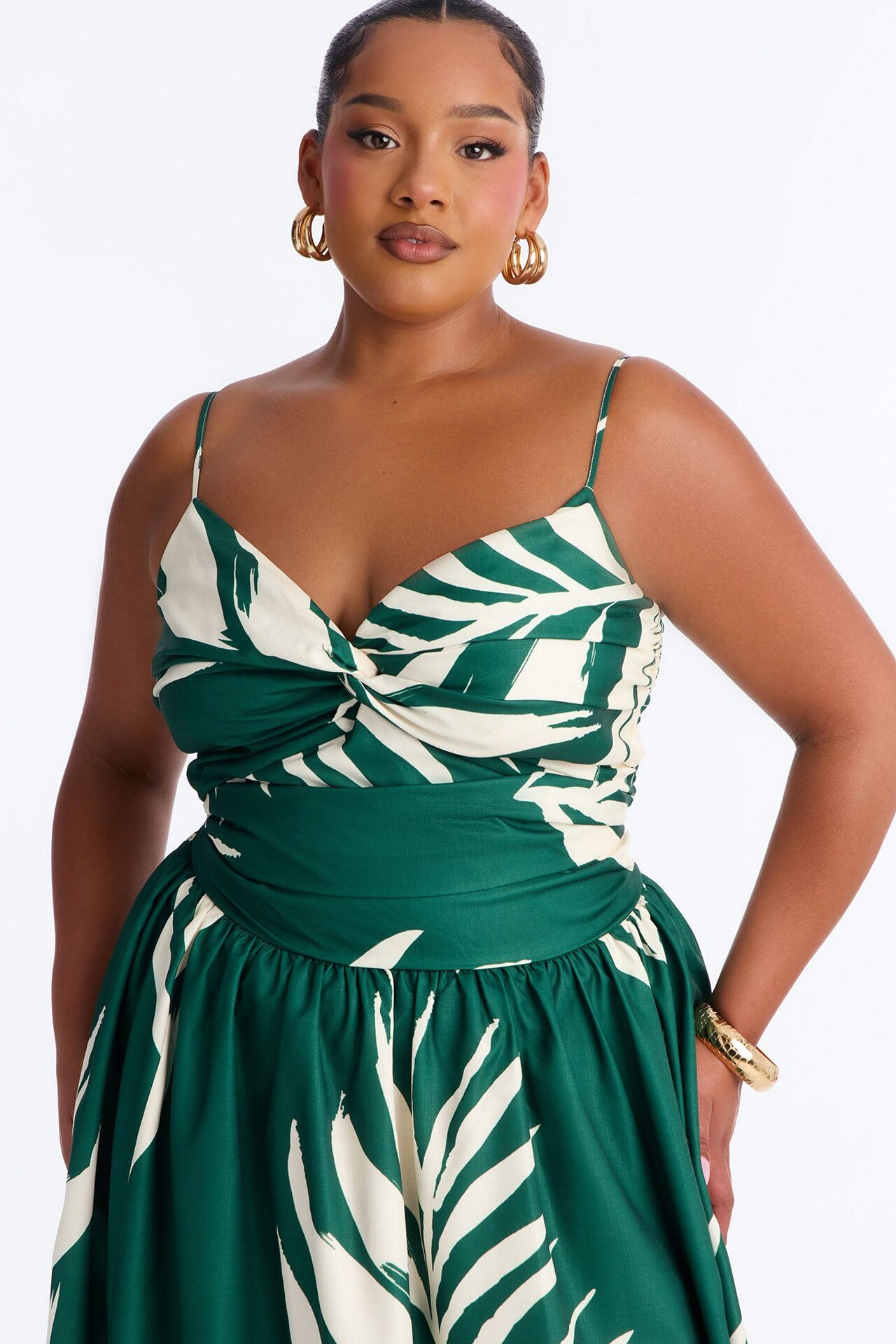 Fresh Breeze Linen Maxi Dress - Green/combo