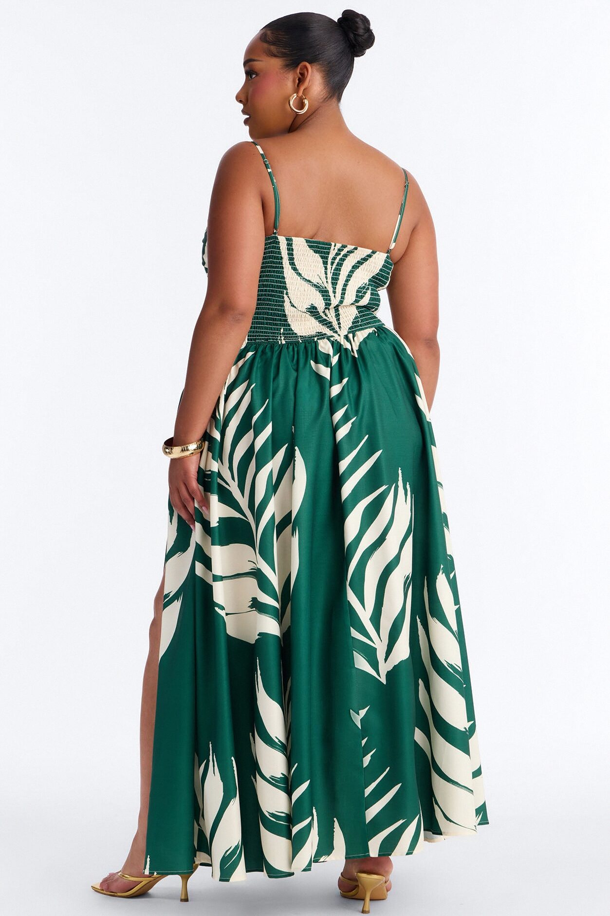 Fresh Breeze Linen Maxi Dress - Green/combo