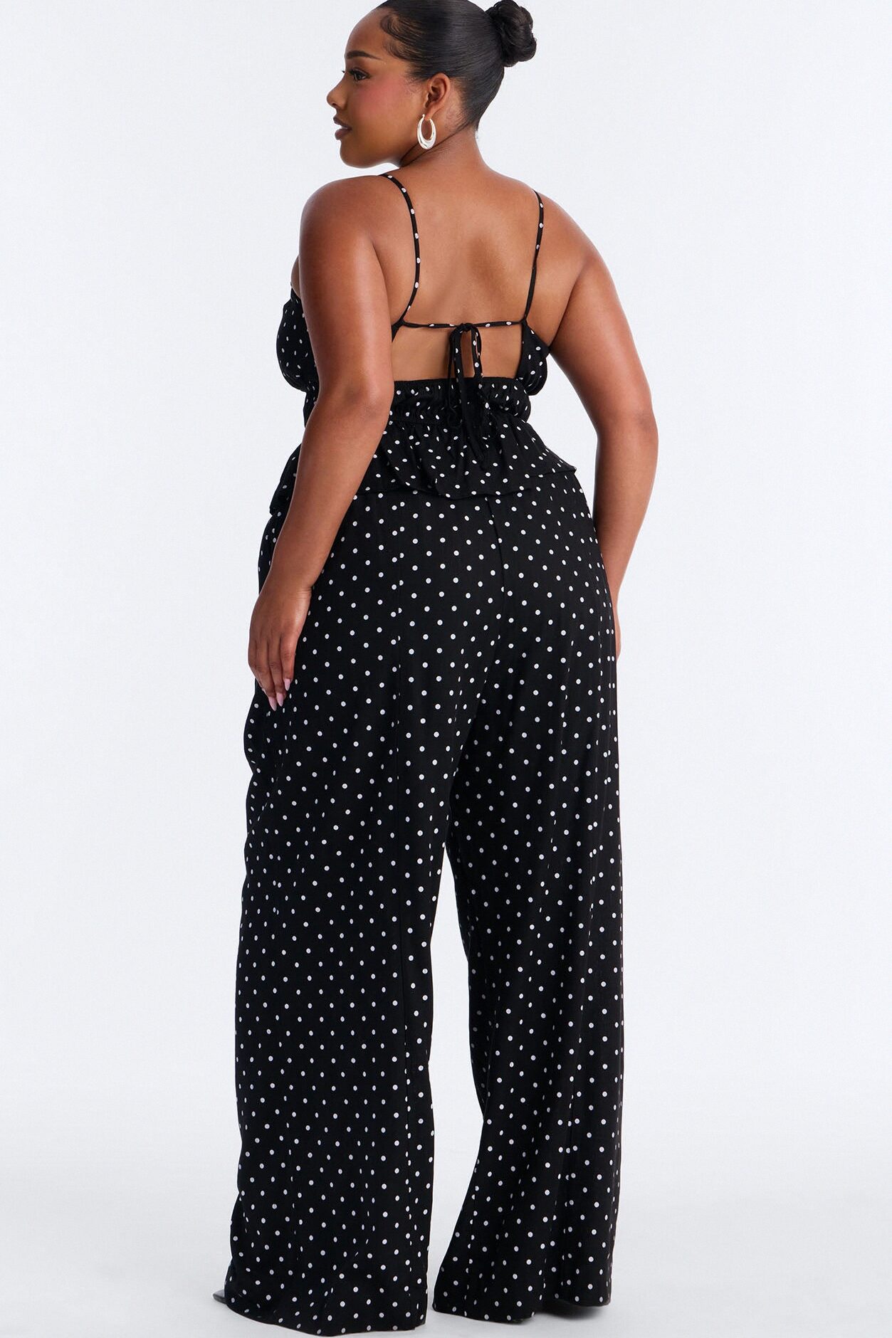 Riley Linen Polka Dot Pant Set - Black/White
