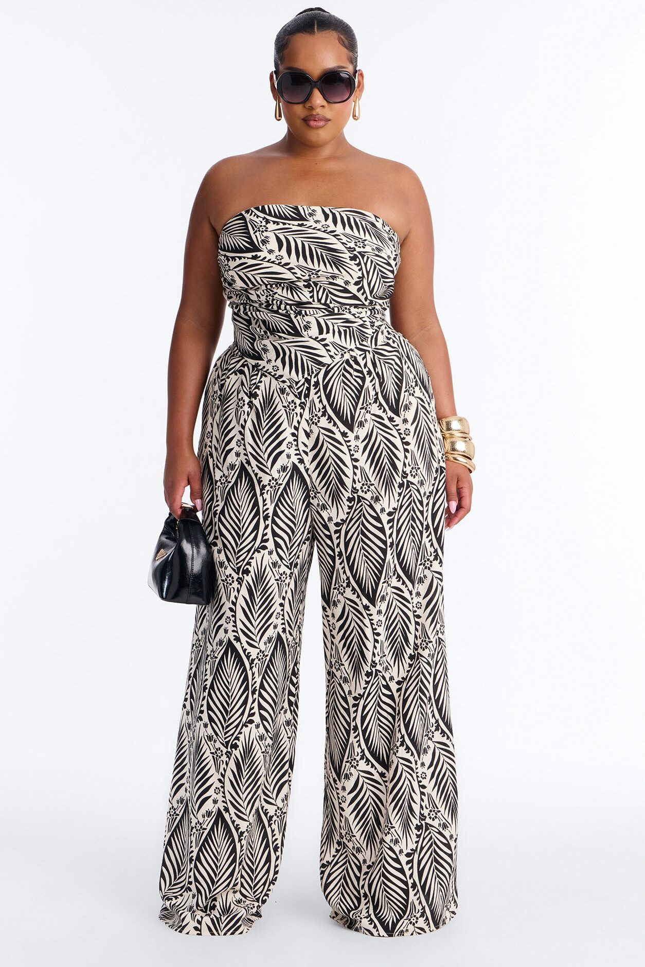 Nadine Scarf Top And Pant Set - Black/combo