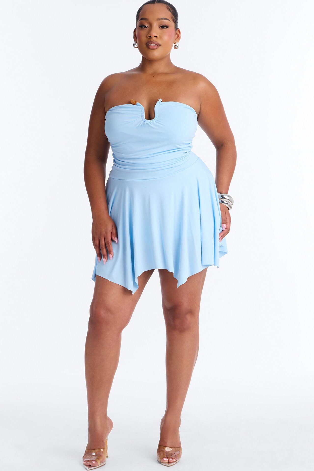 Mimi Strapless Micro Mini Dress - SkyBlue