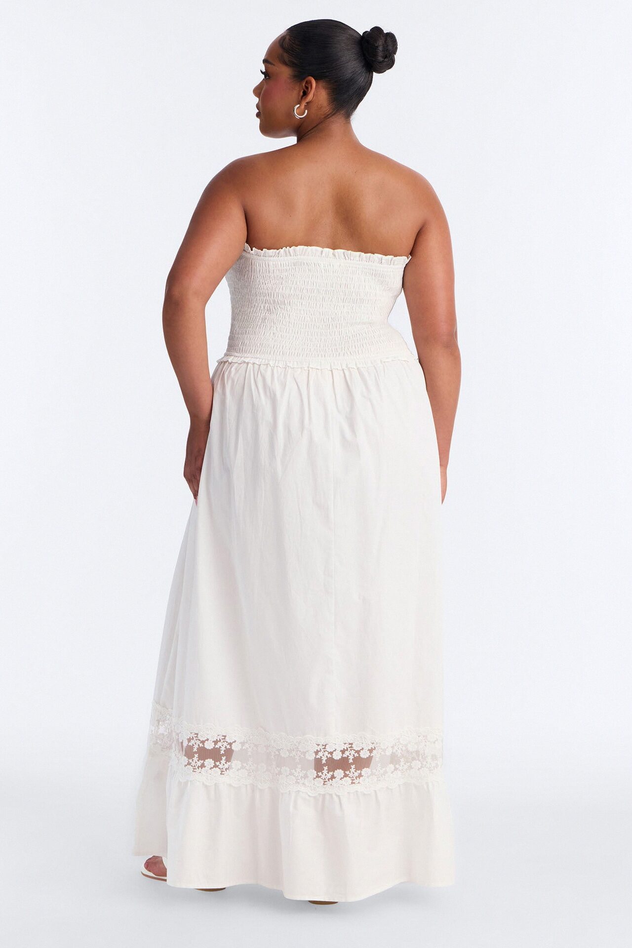 Keira Strapless Maxi Dress - White