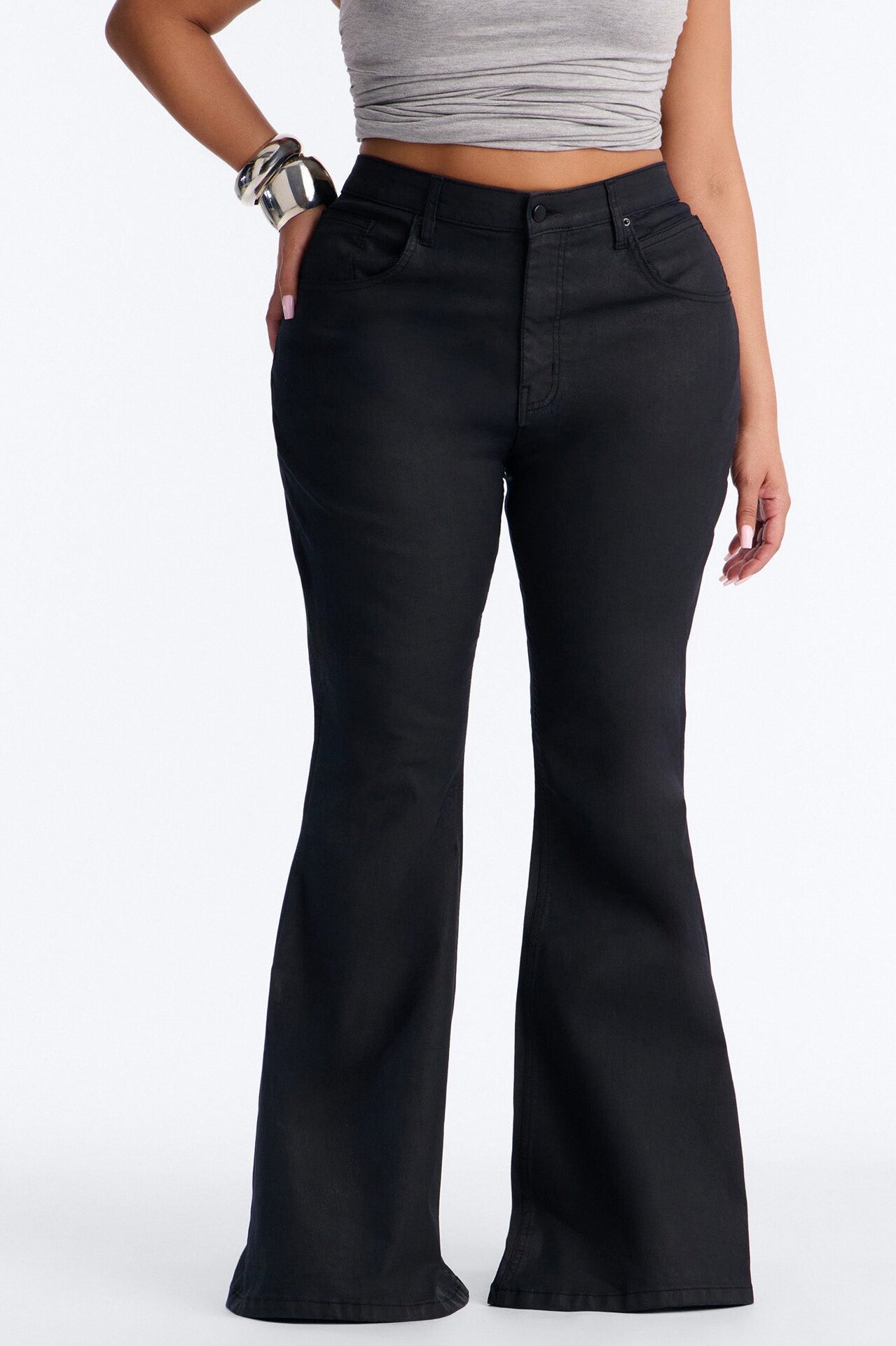 Trinity Mid Rise Flare Pant 33″ - Black Wash