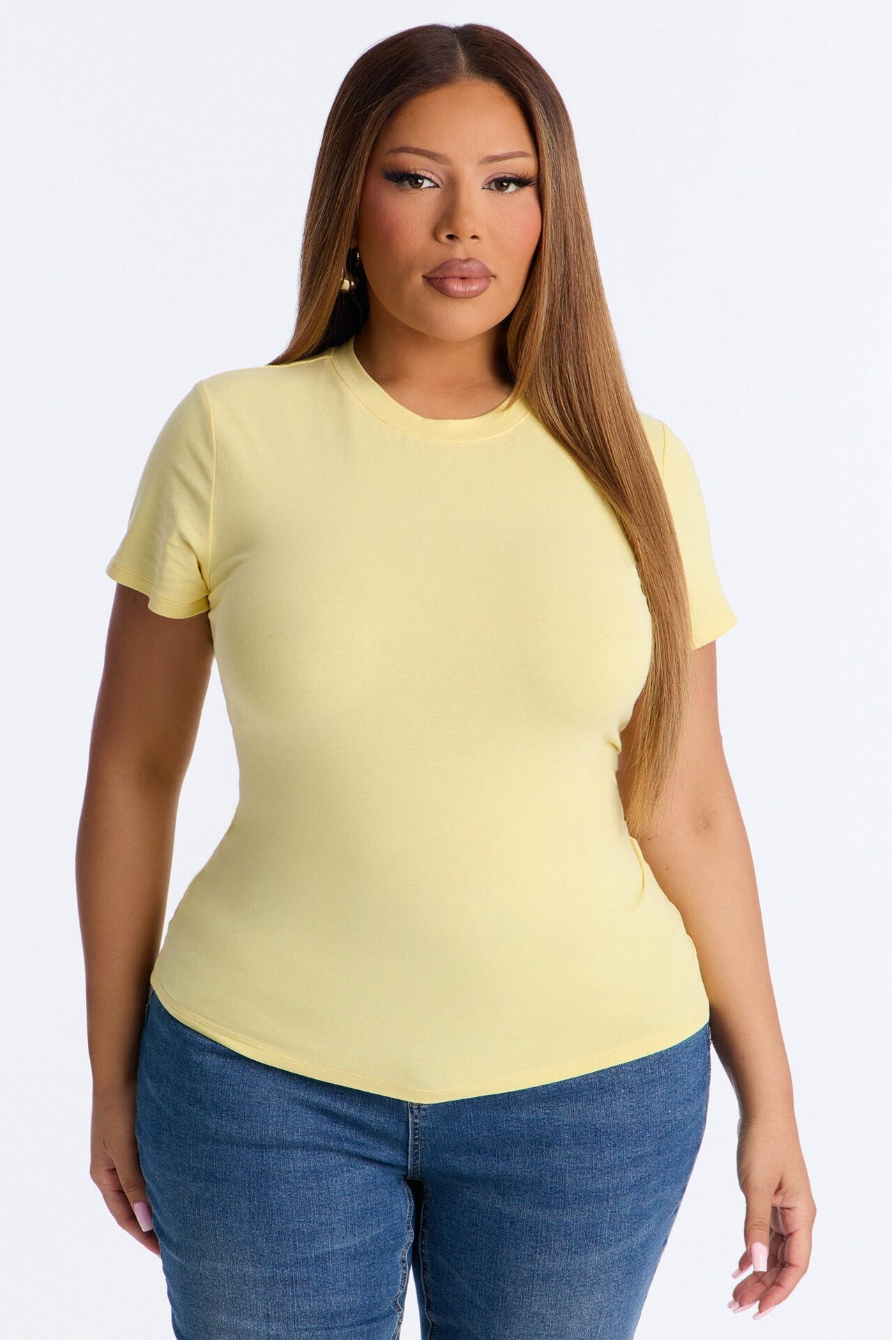 Camilla Classic Fit Crew Neck Tee - Butter Yellow