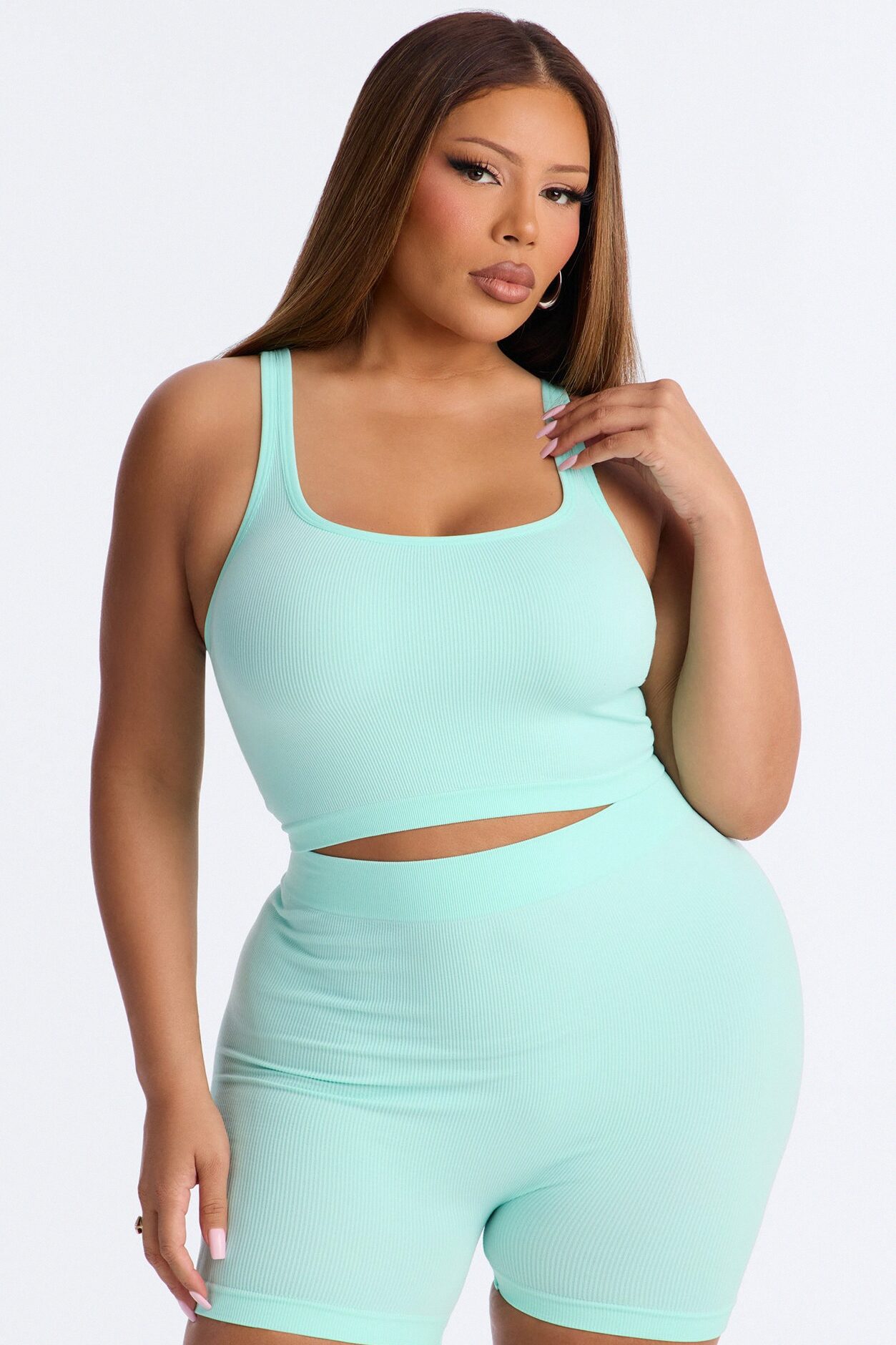 Core Power Seamless Biker Short Set - Blue