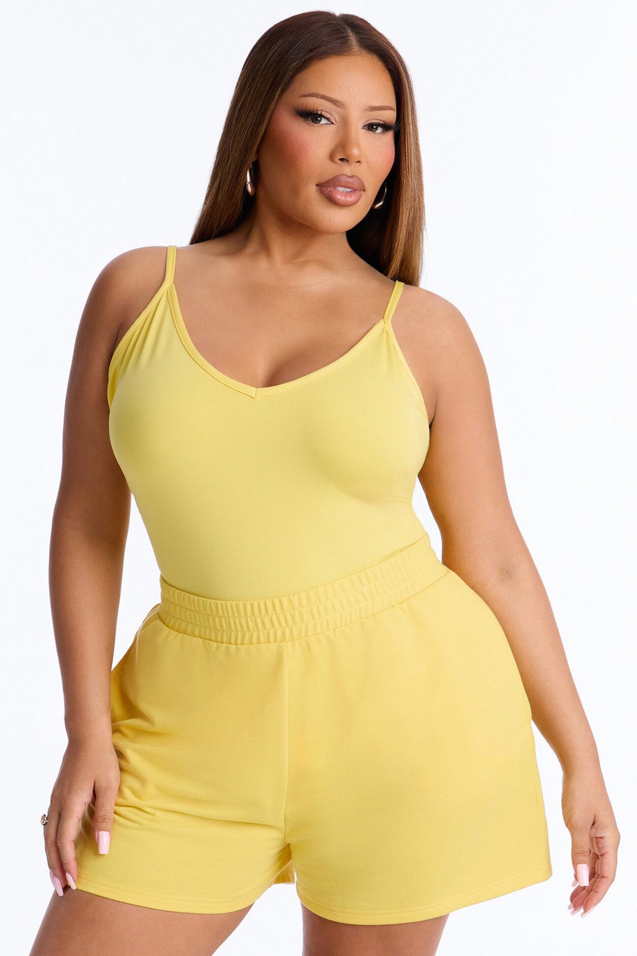 Anna Bodysuit And Short Set - Yellow