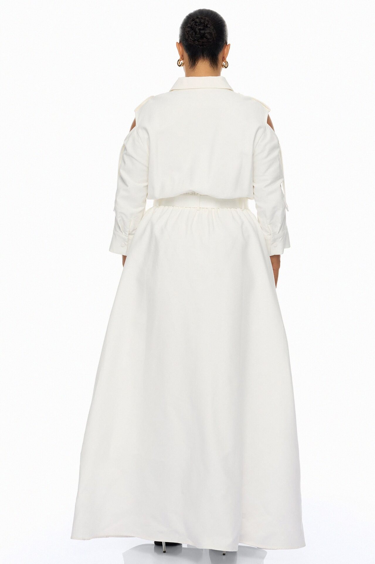 Morgan Cargo Maxi Dress - White