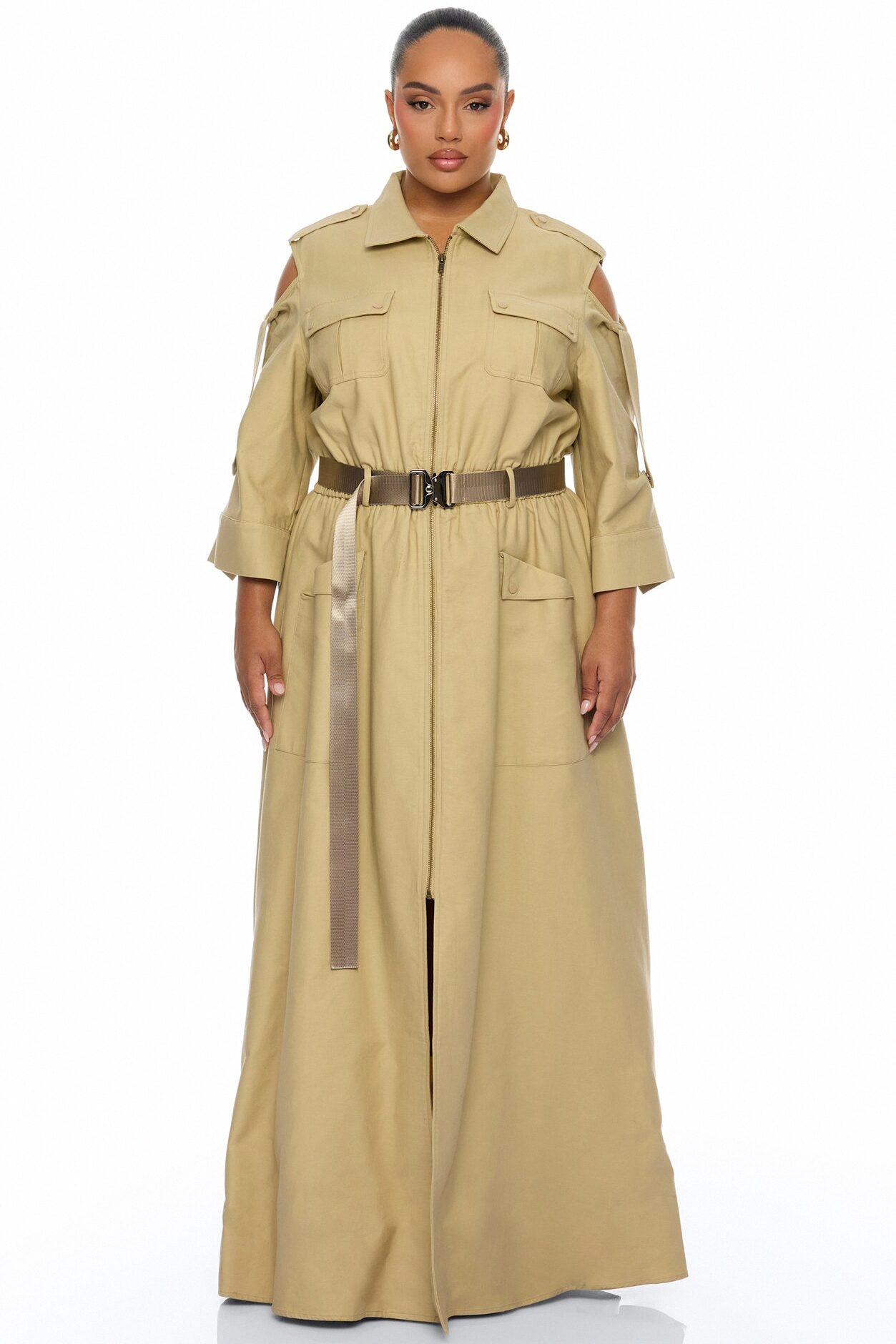 Morgan Cargo Maxi Dress - Taupe