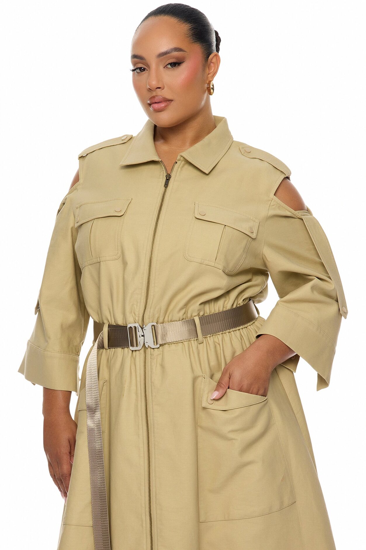 Morgan Cargo Maxi Dress - Taupe