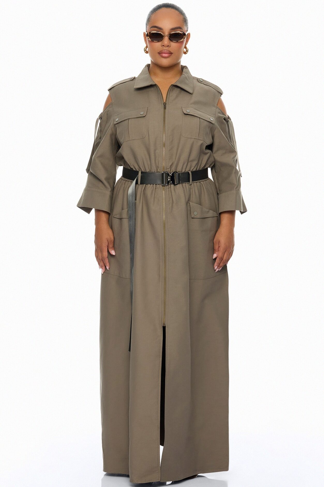 Morgan Cargo Maxi Dress - Olive