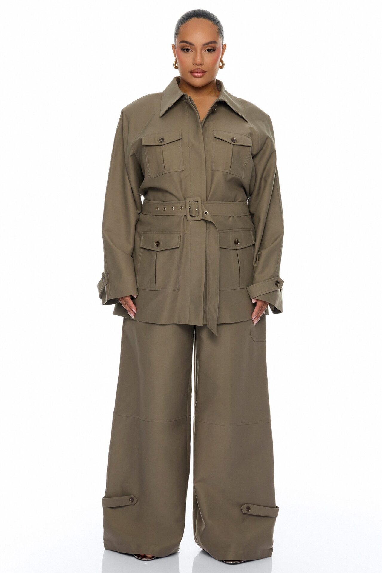 Marcella Belted Jacket - Olive