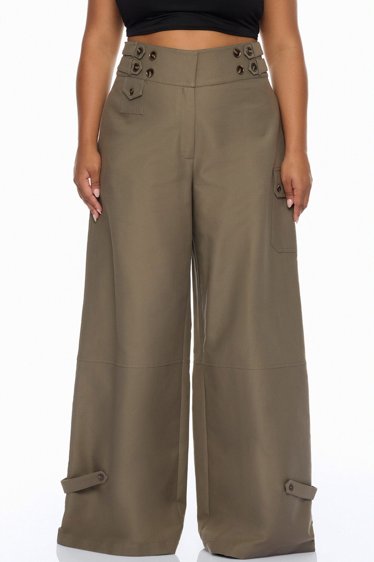 Marcella Cargo Wide Leg Pant - Olive