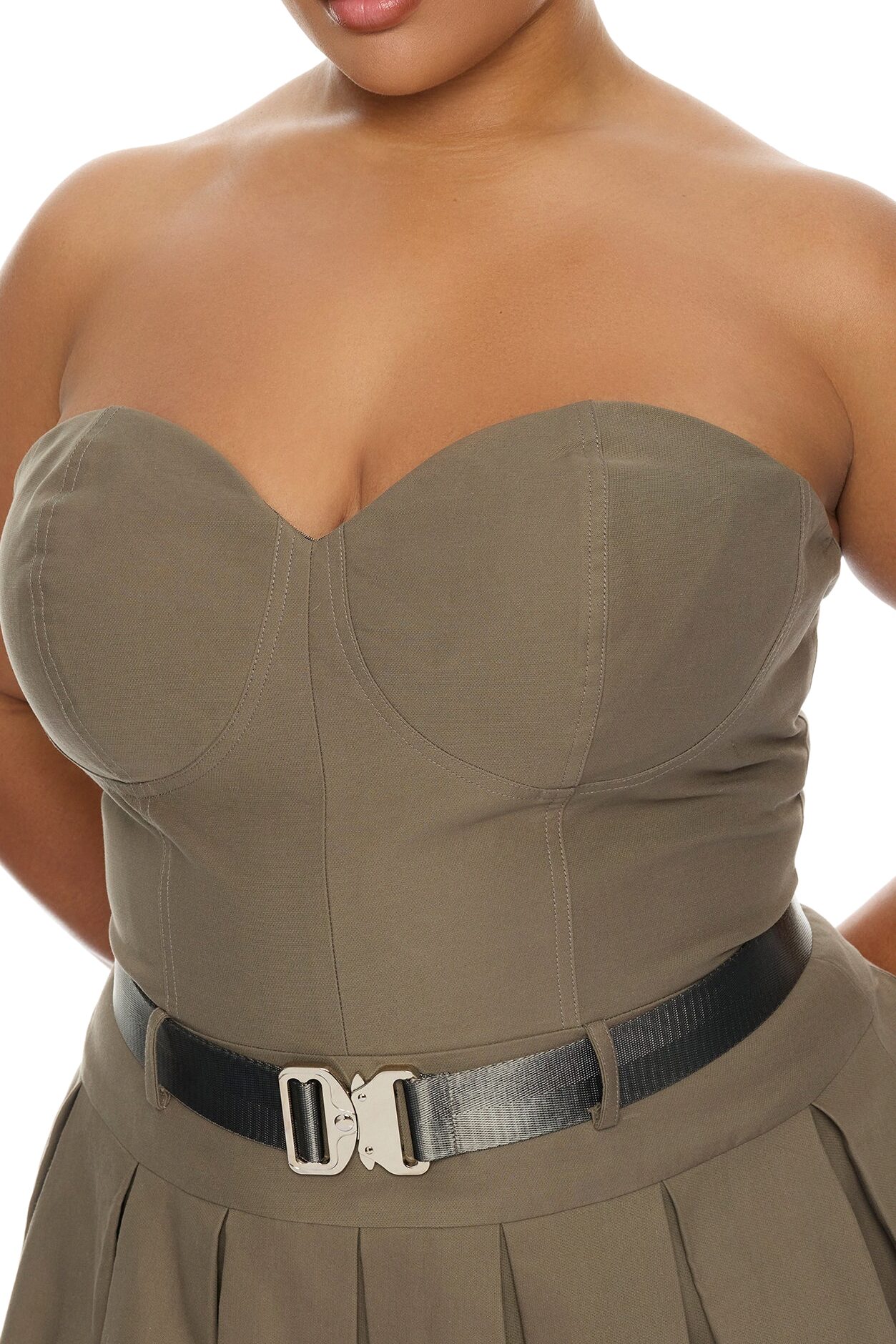 Morgan Belted Cargo Bubble Mini Dress - Olive