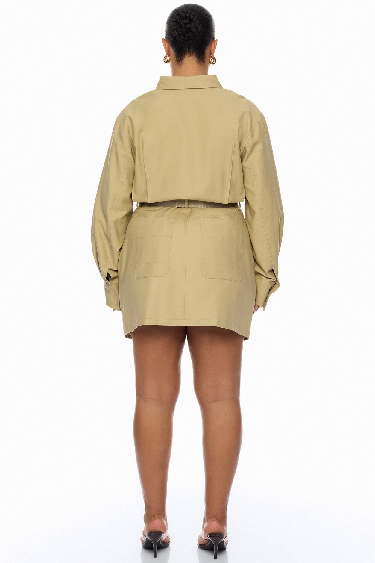 Morgan Belted Cargo Mini Dress - Taupe