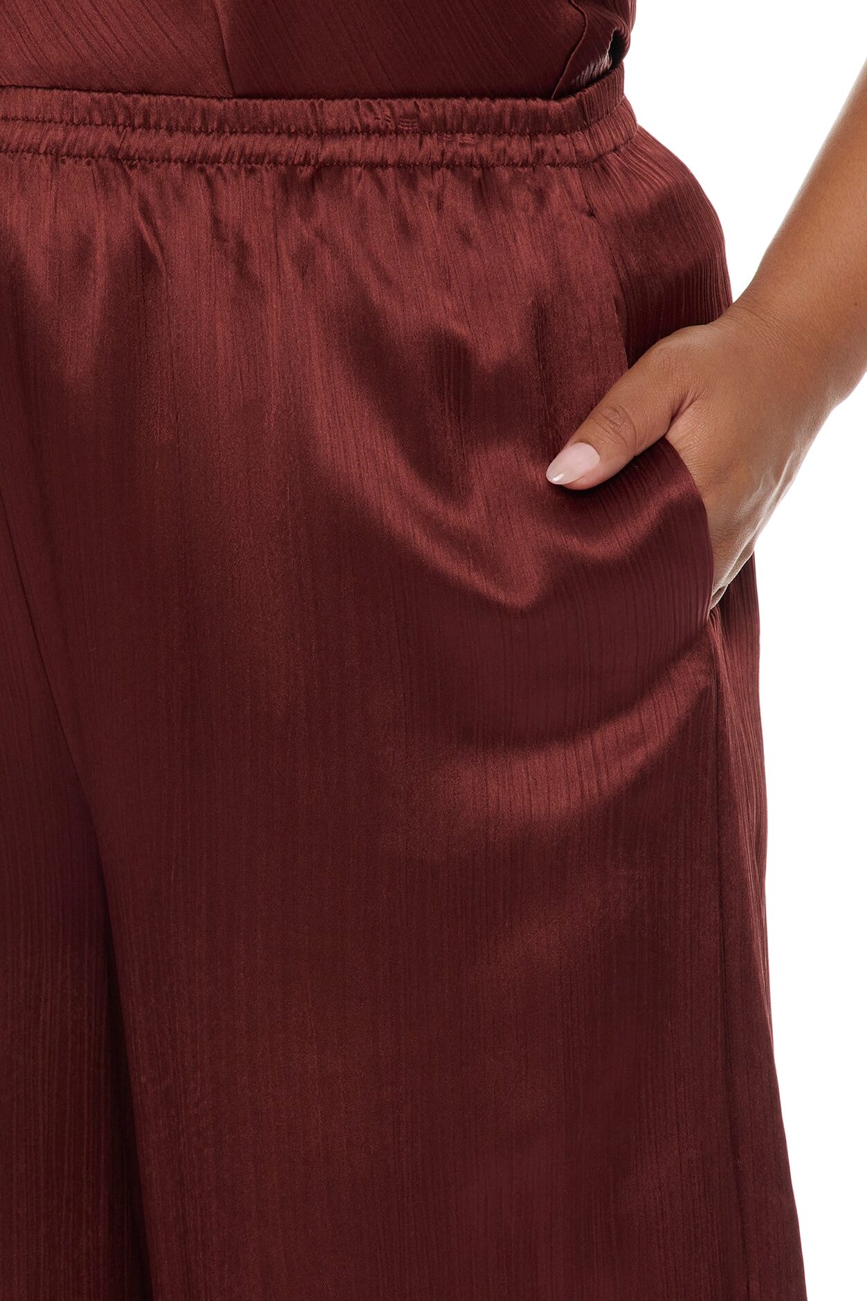 Nicolette Satin Balloon Pant - Brick Red