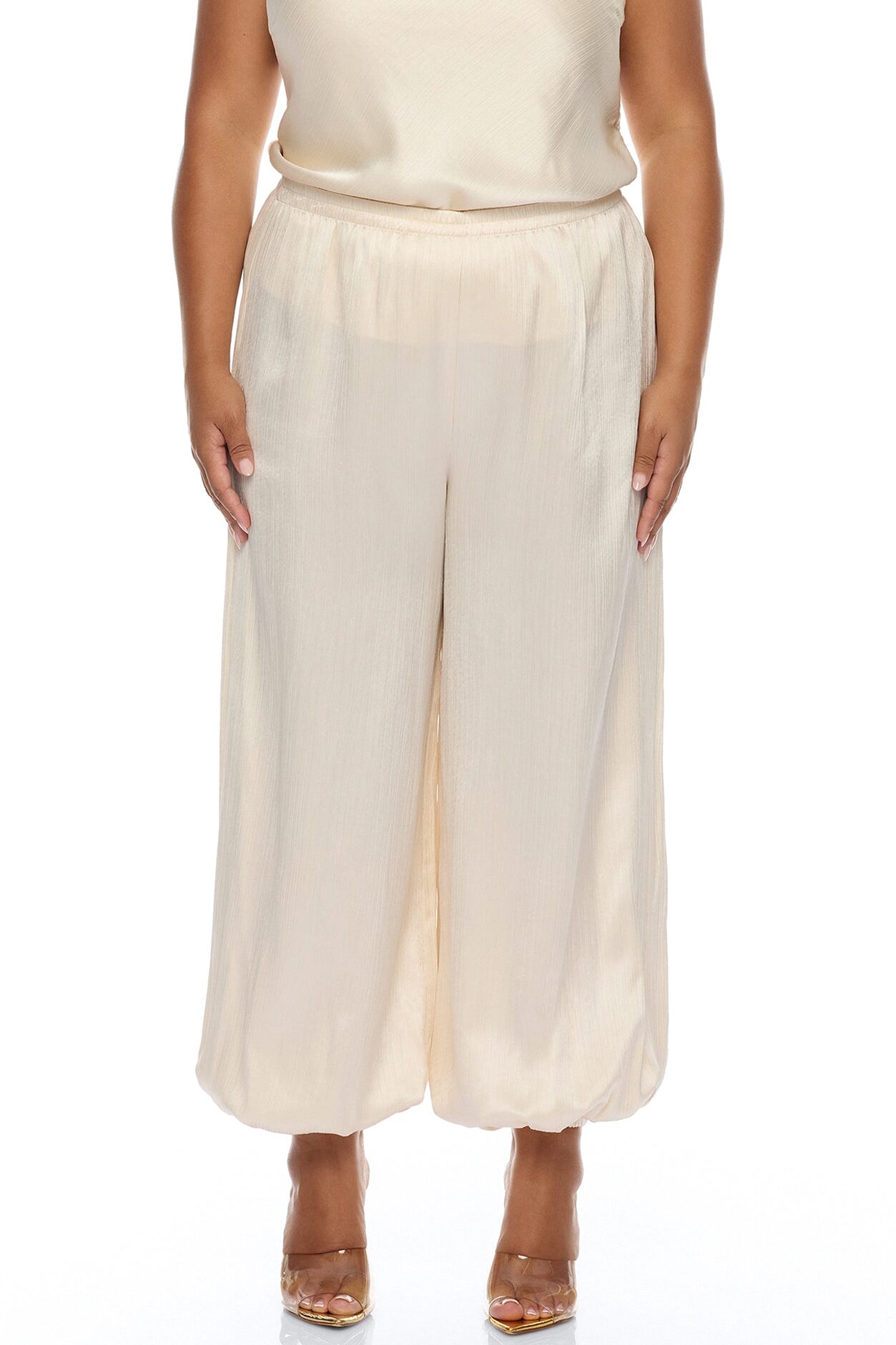 Nicolette Satin Balloon Pant - Champagne