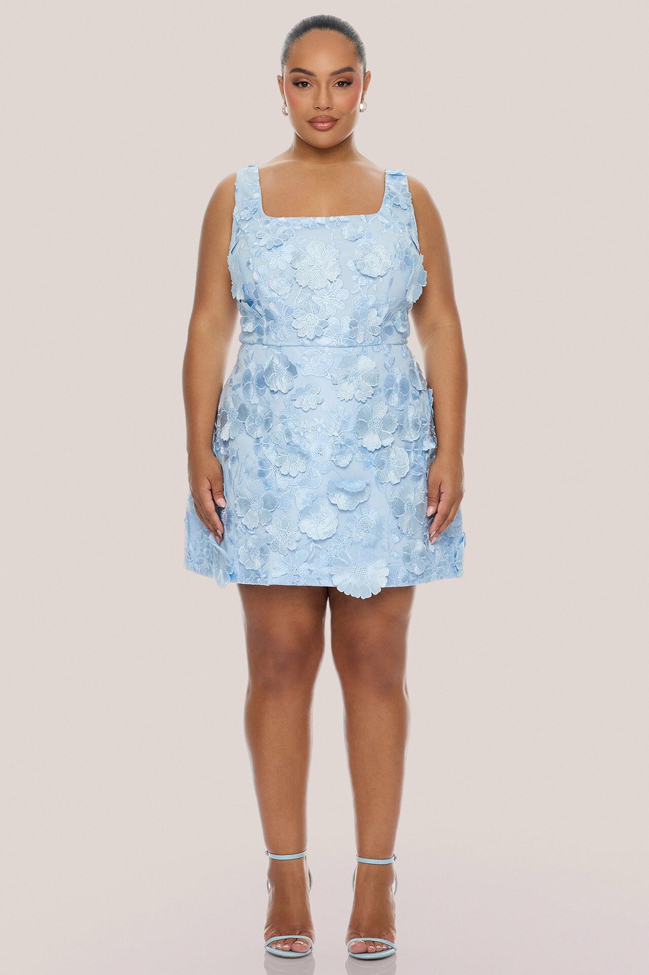 Watch The Sunrise Embroidered Mini Dress - Blue/combo