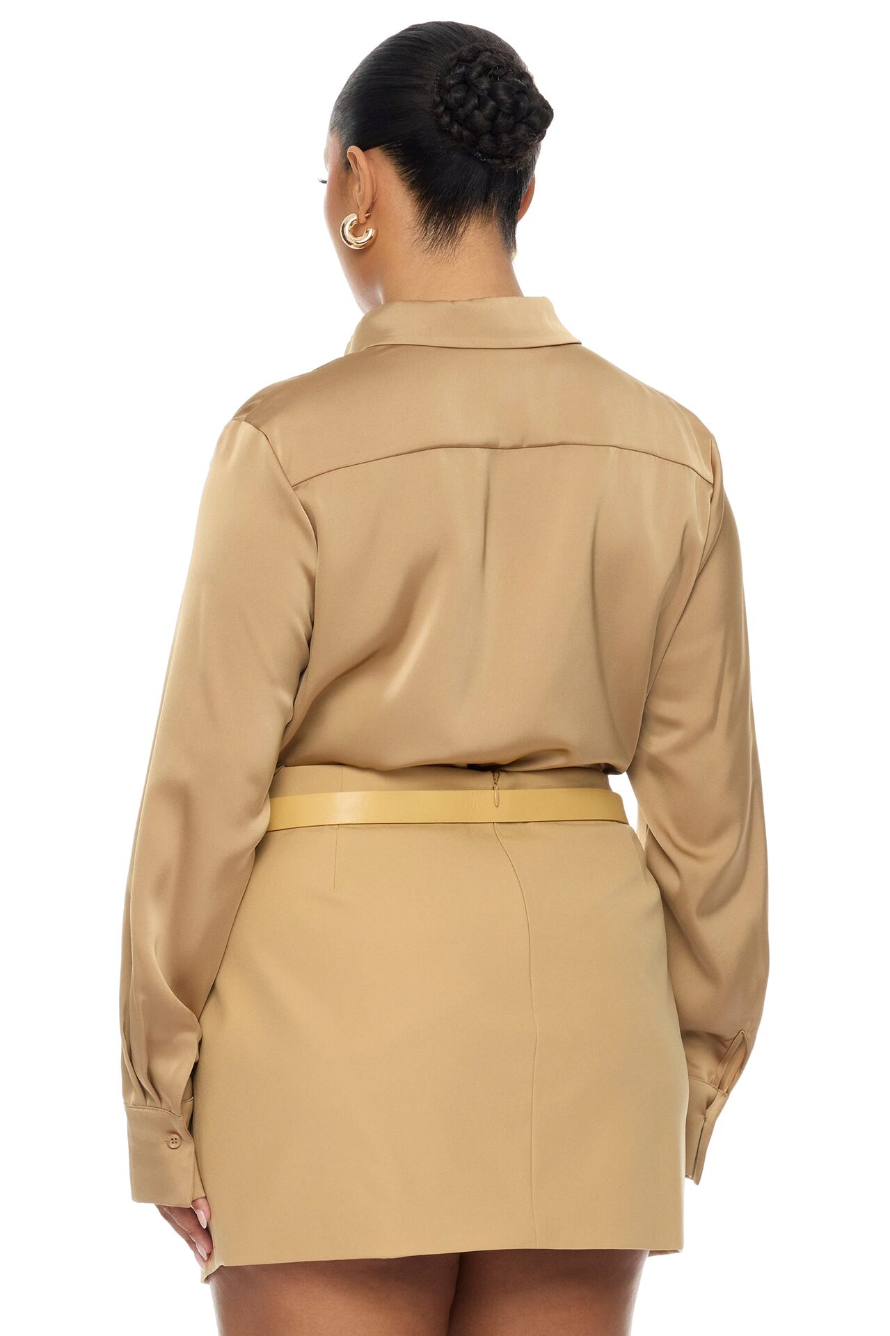 Raelynn 3 Piece Blazer Skirt Set - Camel