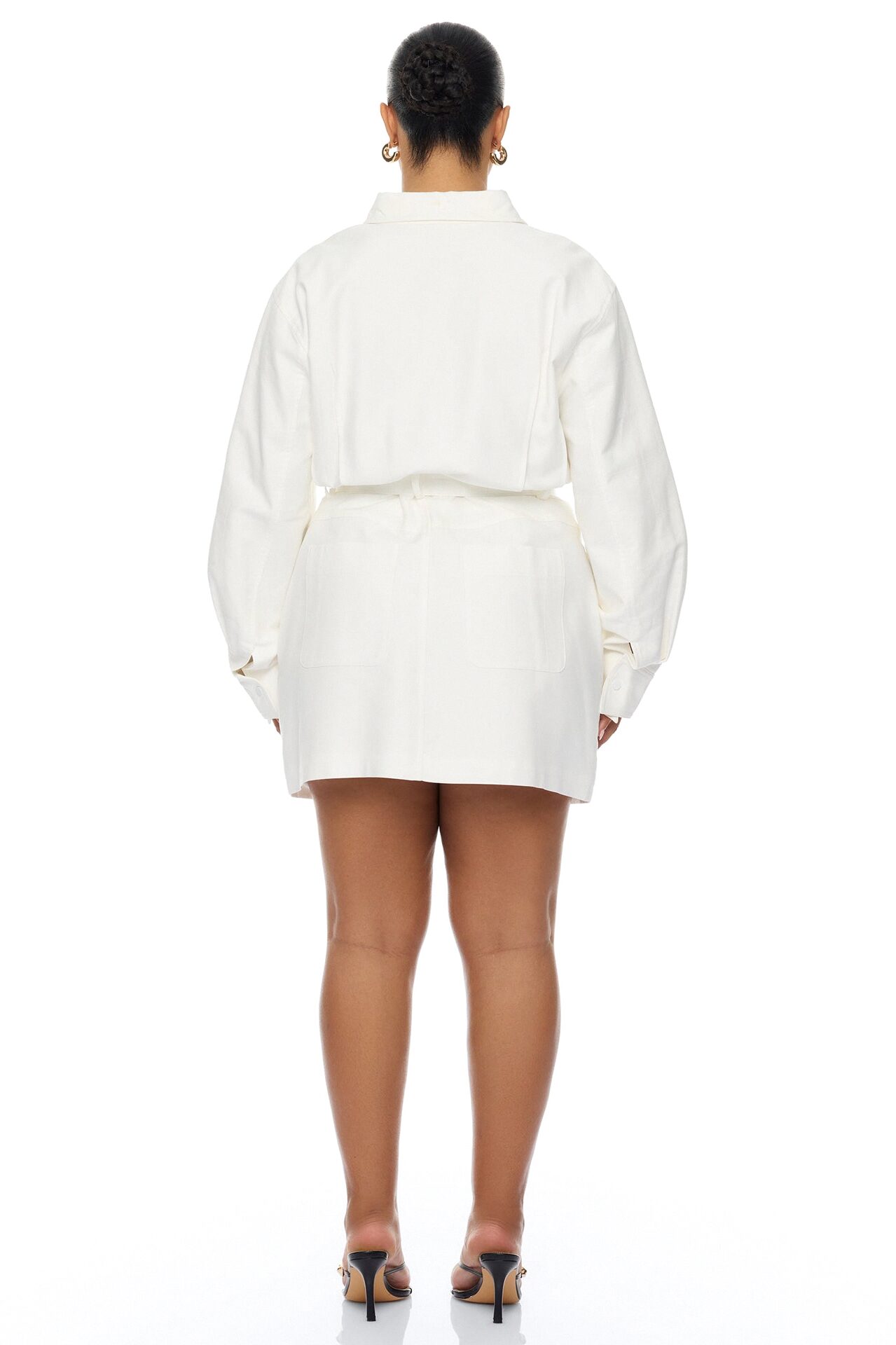 Morgan Belted Cargo Mini Dress - White