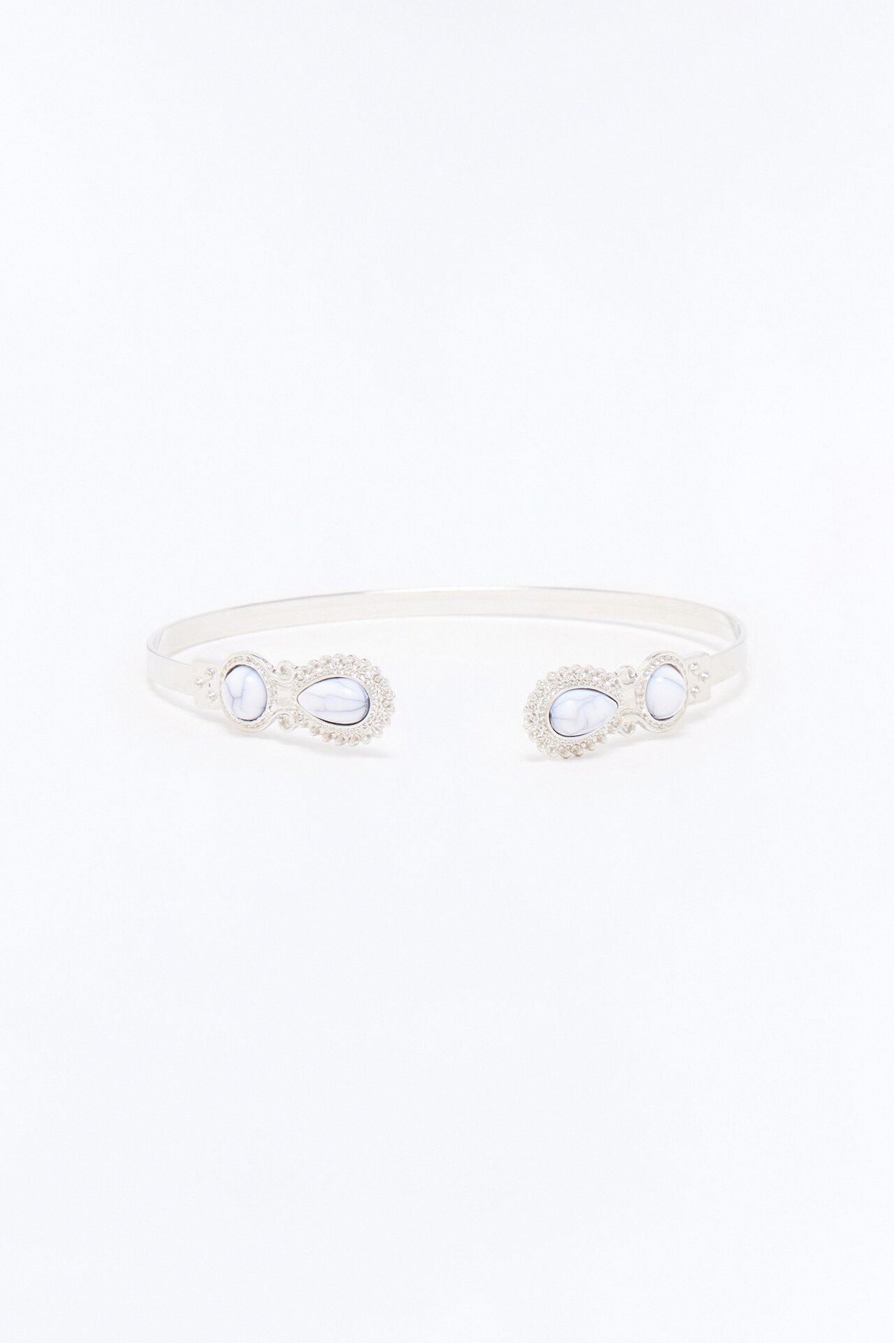 Frontier Stone Arm Cuff - White/Silver