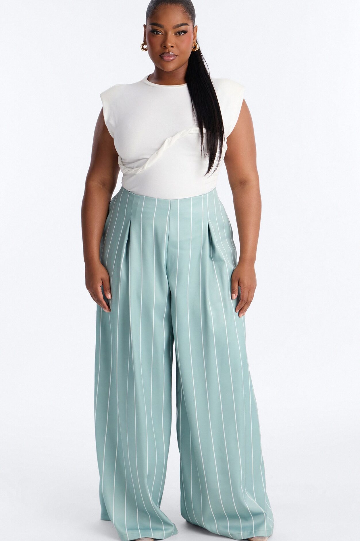 High Standards Pinstripe Trouser Pant 34″ - Sage