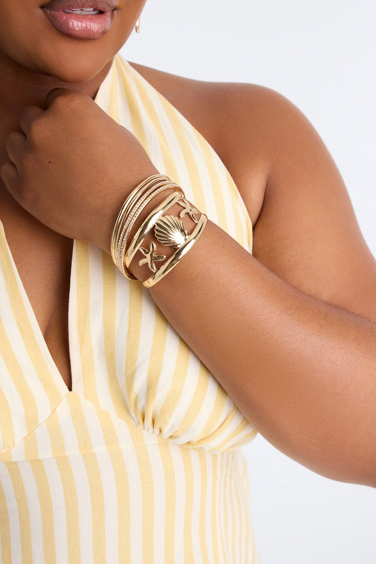 Caribbean Getaway 5 Piece Bracelet Set - Gold