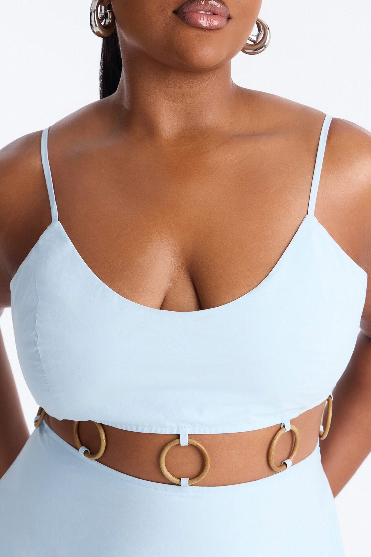 Paulina Poplin Maxi Dress - Blue