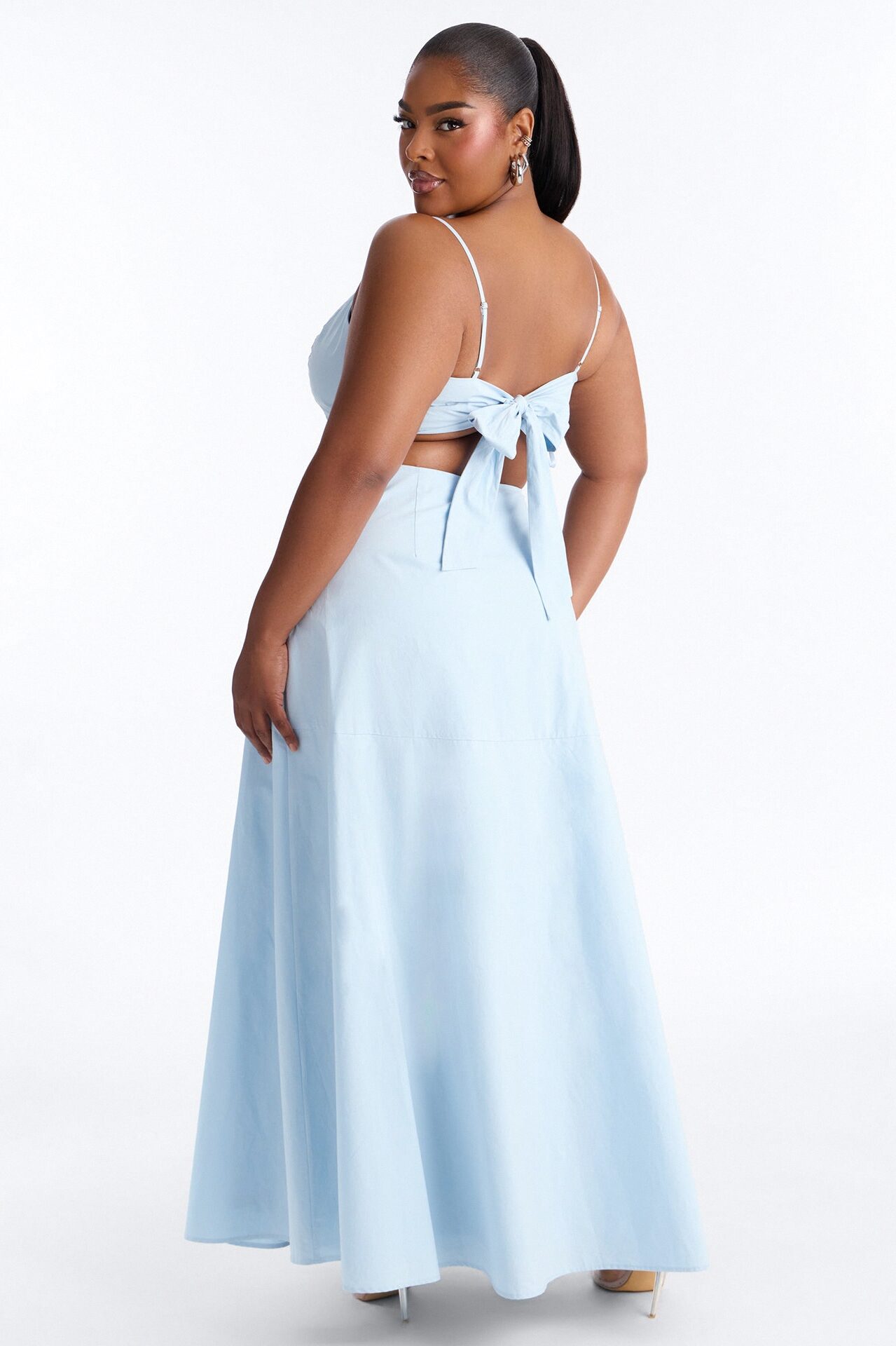 Paulina Poplin Maxi Dress - Blue