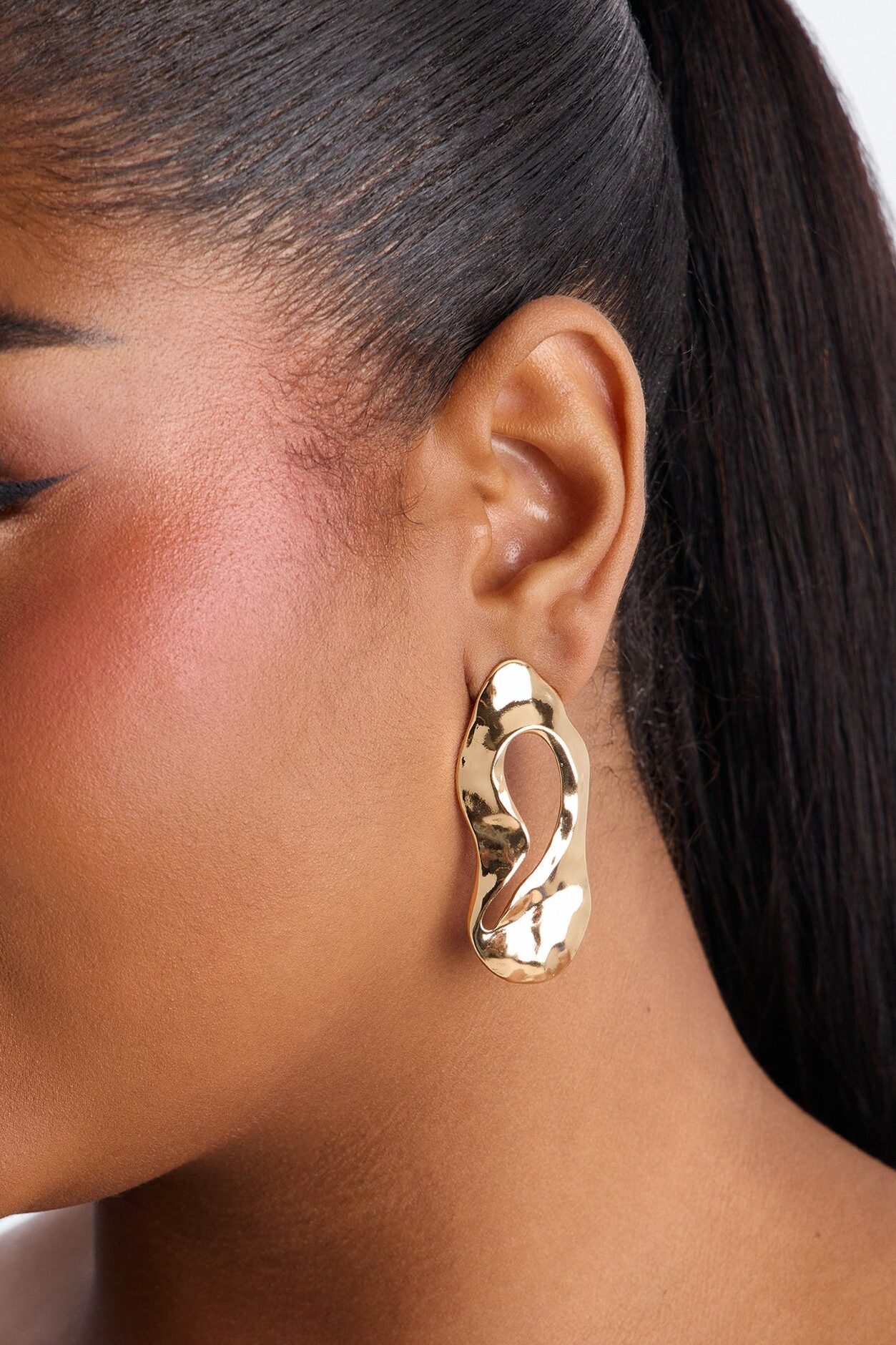 Alina Abstract Drop Earrings - Gold