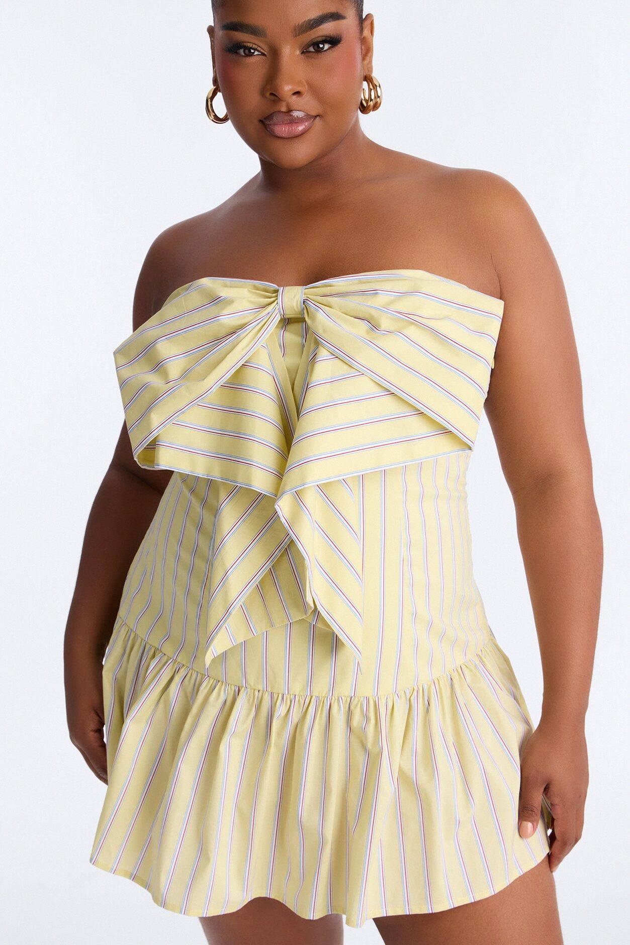 Sunny Strapless Poplin Mini Dress - Butter Yellow