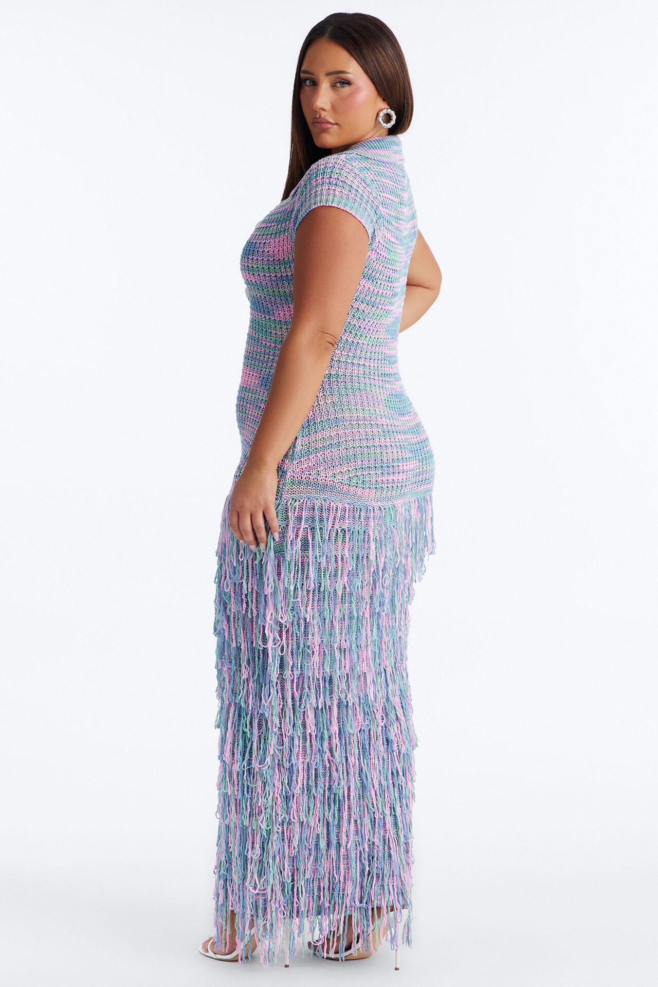 Catalina Marled Crochet Maxi Dress - Sage/combo