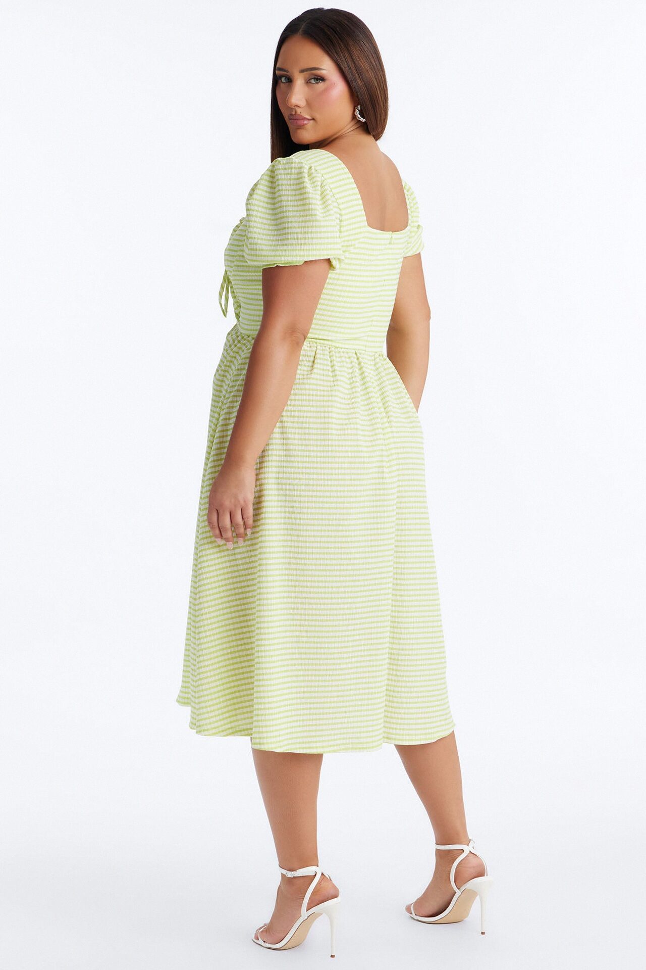 Cecelia Striped Midi Dress - Green/combo