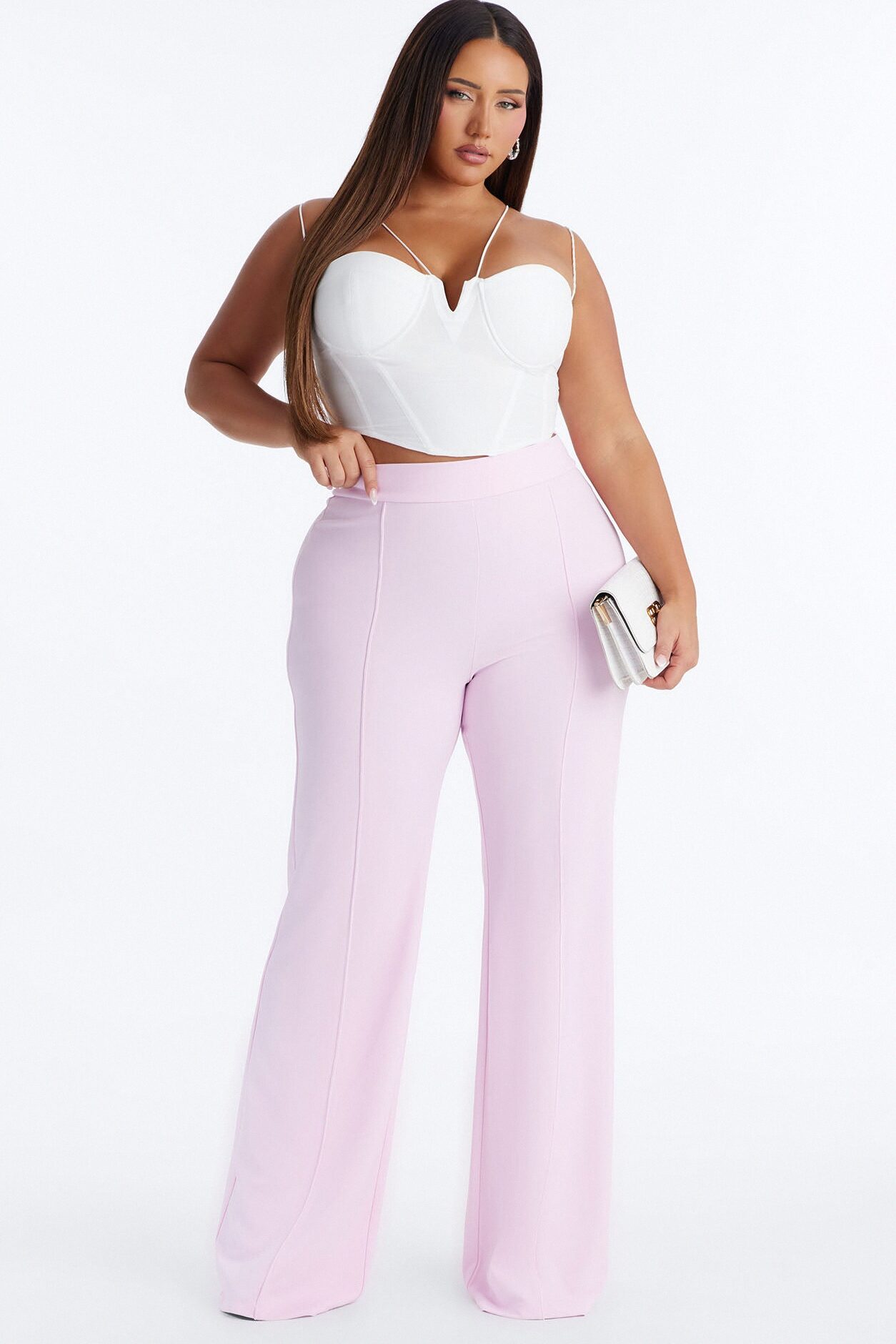 Tall Victoria High Waisted Dress Pants - Light Pink