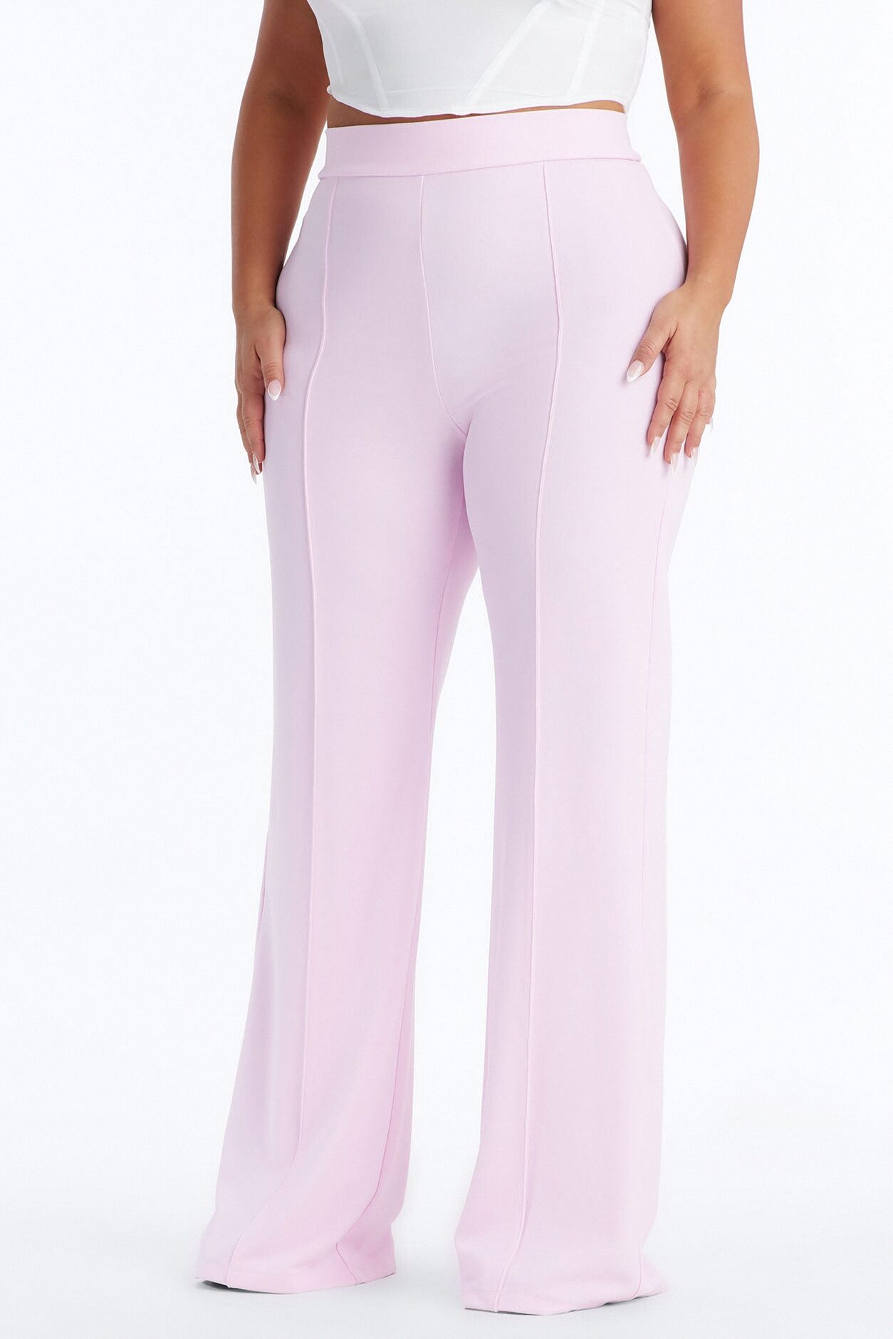 Tall Victoria High Waisted Dress Pants - Light Pink