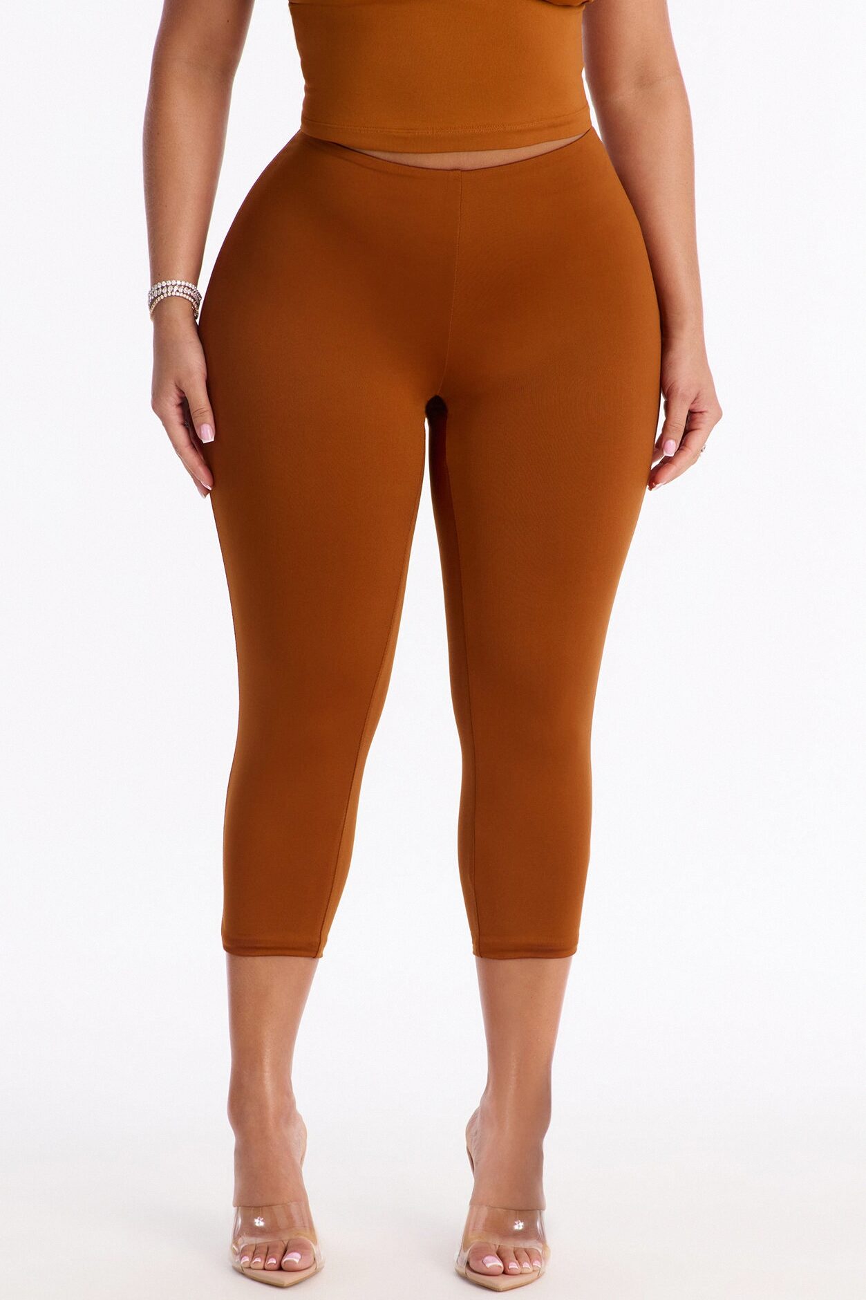 Contour Double Lined Capri Pant - Copper