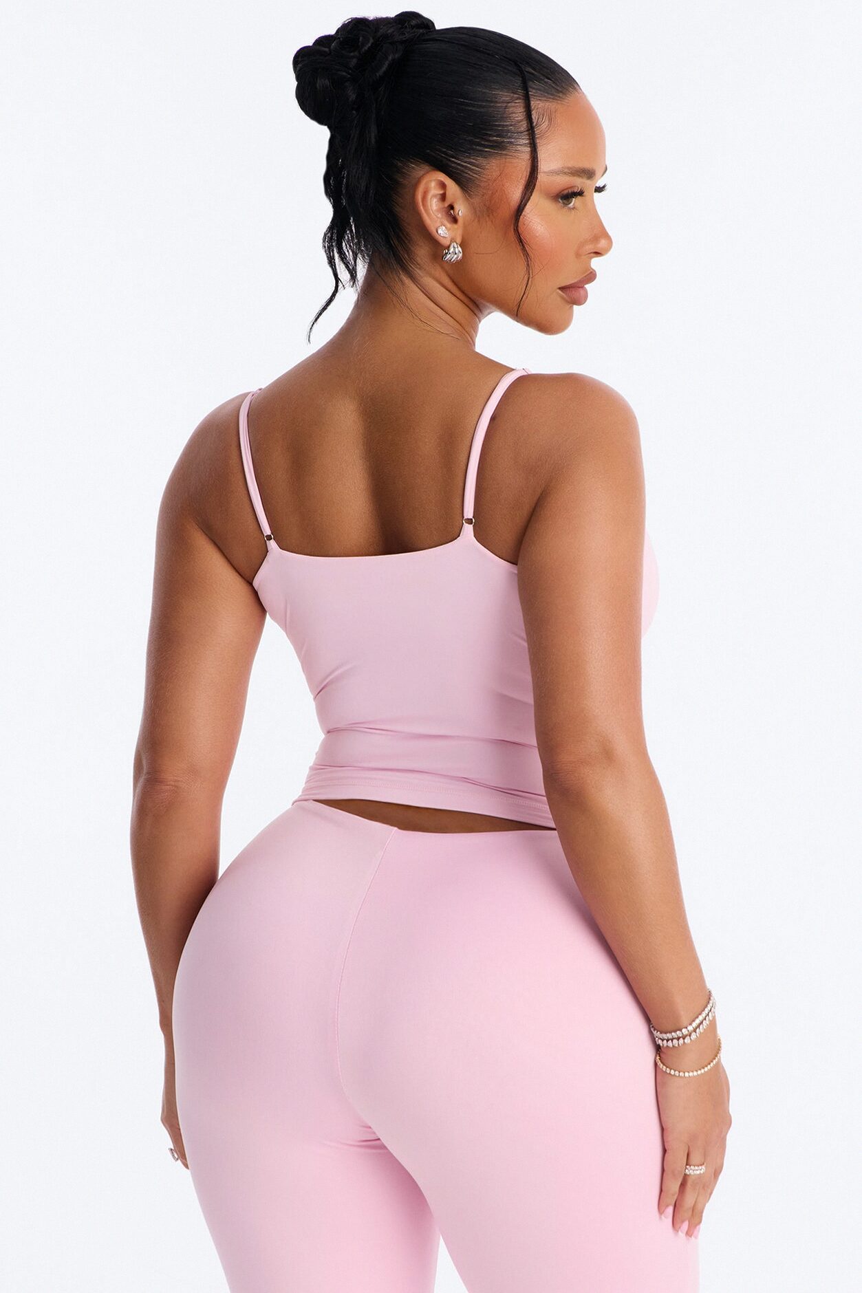 Second Skin Bra Pad V Neck Cami - Light Pink
